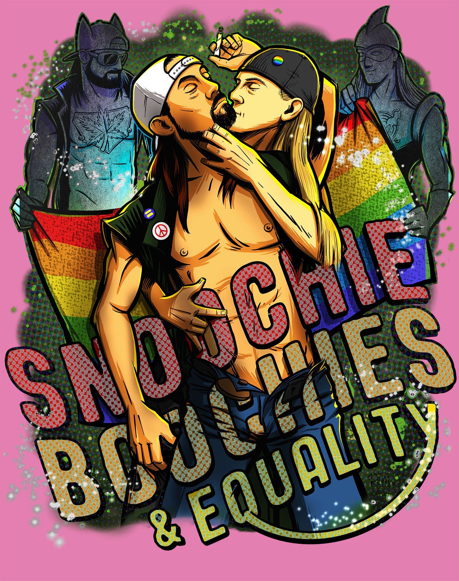 Kevin Smith Jay & Silent Bob Reboot LGBTQ Splash LDN Edition Official Women's T-Shirt
