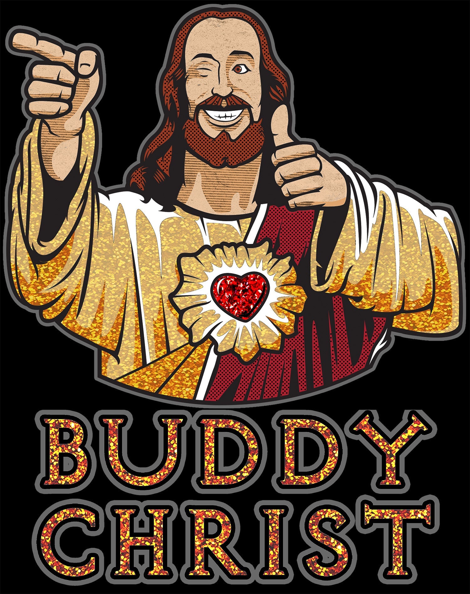 Kevin Smith View Askewniverse Buddy Christ Got Golden Wow Edition Official Men's T-Shirt