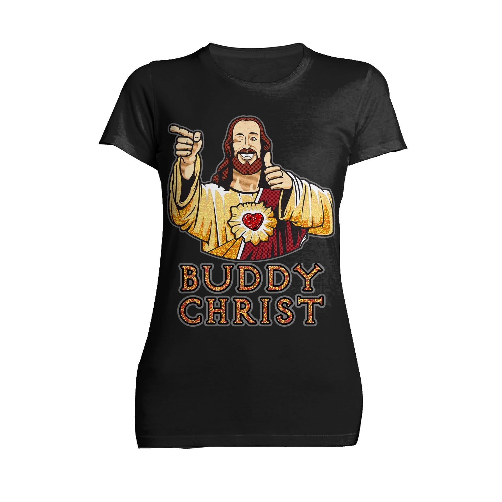 Kevin Smith View Askewniverse Buddy Christ Got Golden Wow Edition Official Women's T-Shirt