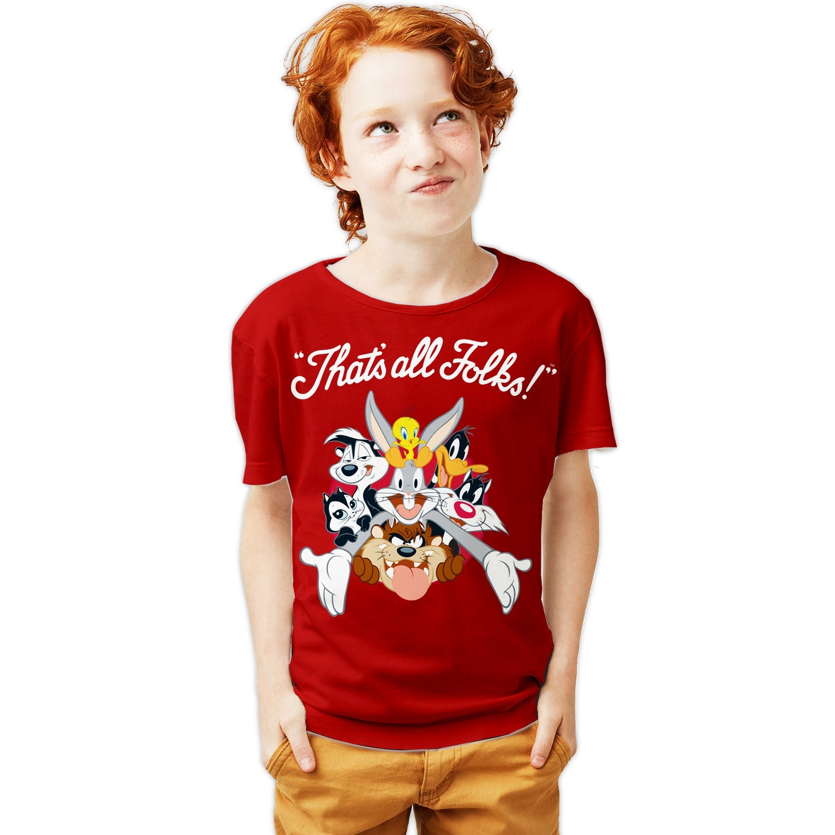 Looney Tunes All Stars That's All Folks Official Youth T-shirt