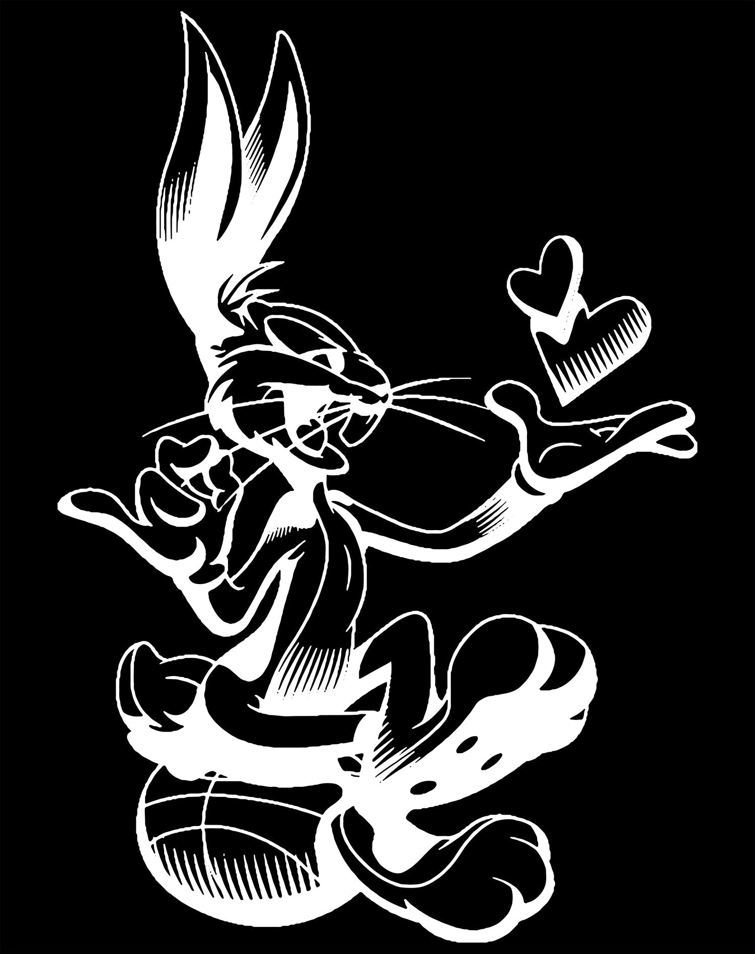 Looney Tunes Bugs Bunny Line Ball Heart Women's T-shirt