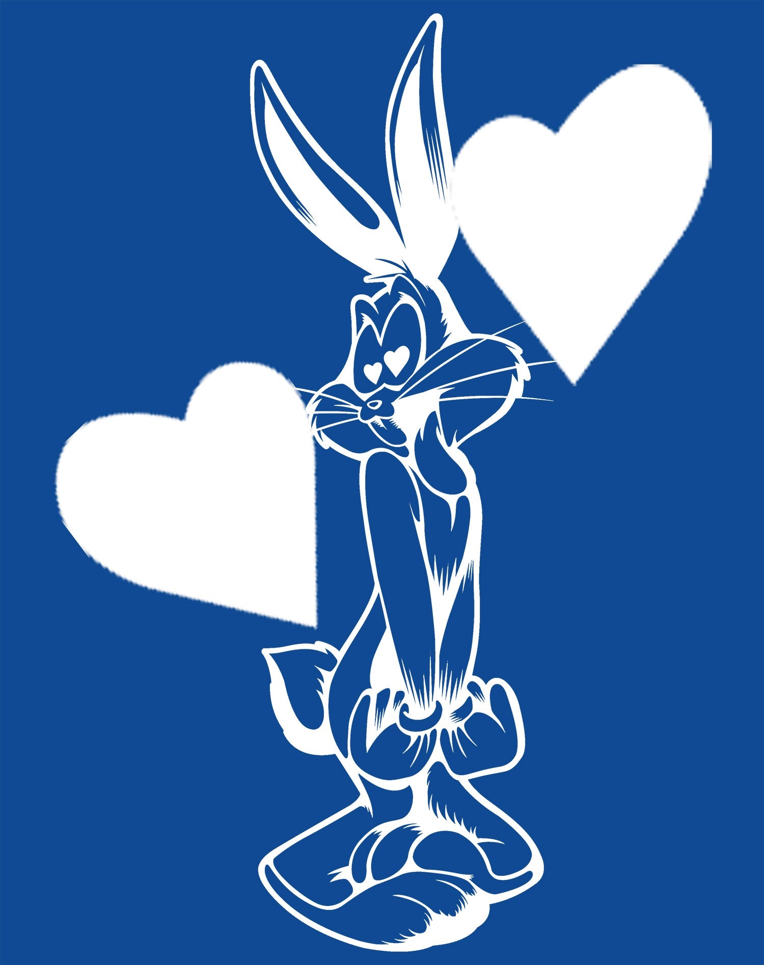 Looney Tunes Bugs Bunny Line Hearts Women's T-shirt