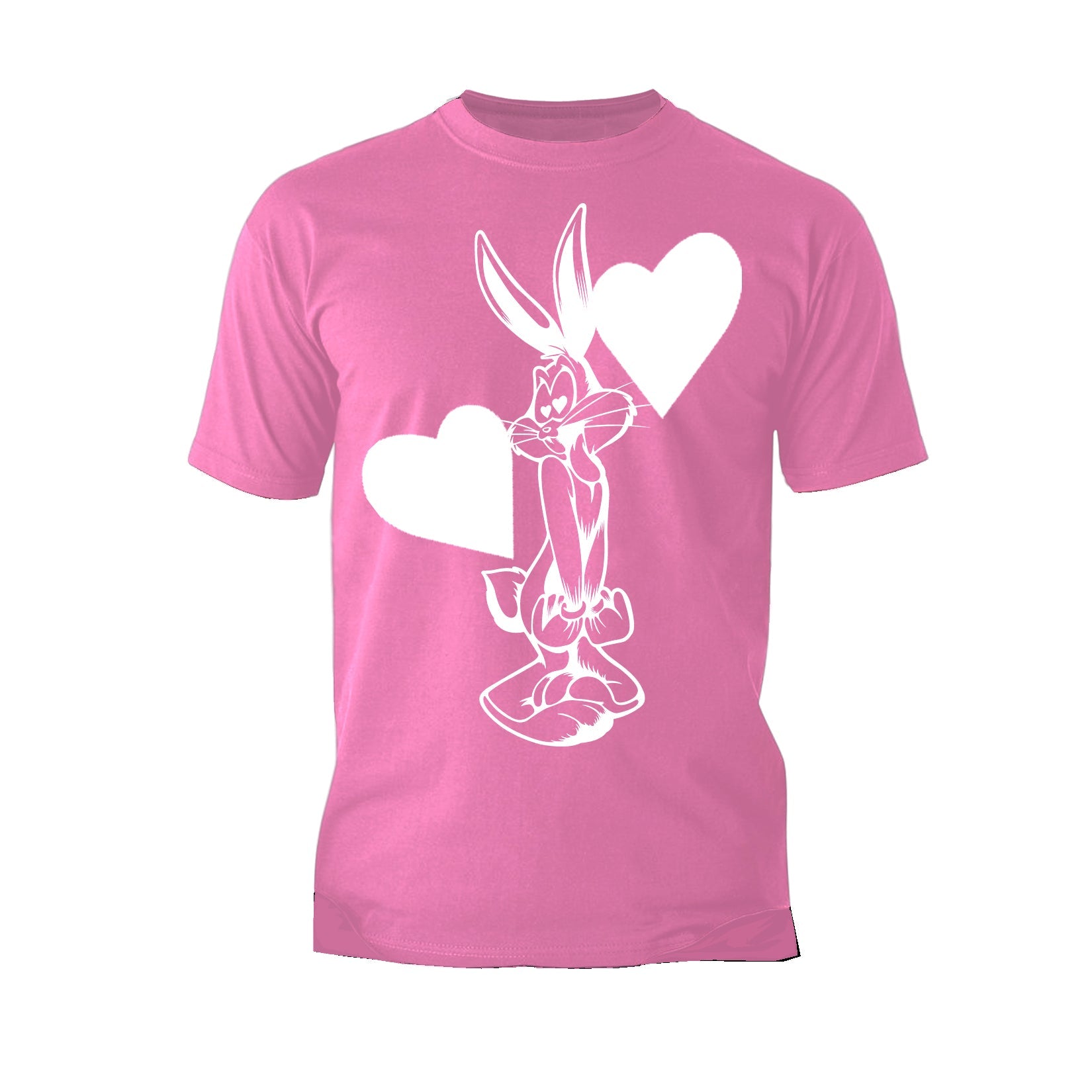 Looney Tunes Bugs Bunny Line Hearts Official Men's T-shirt