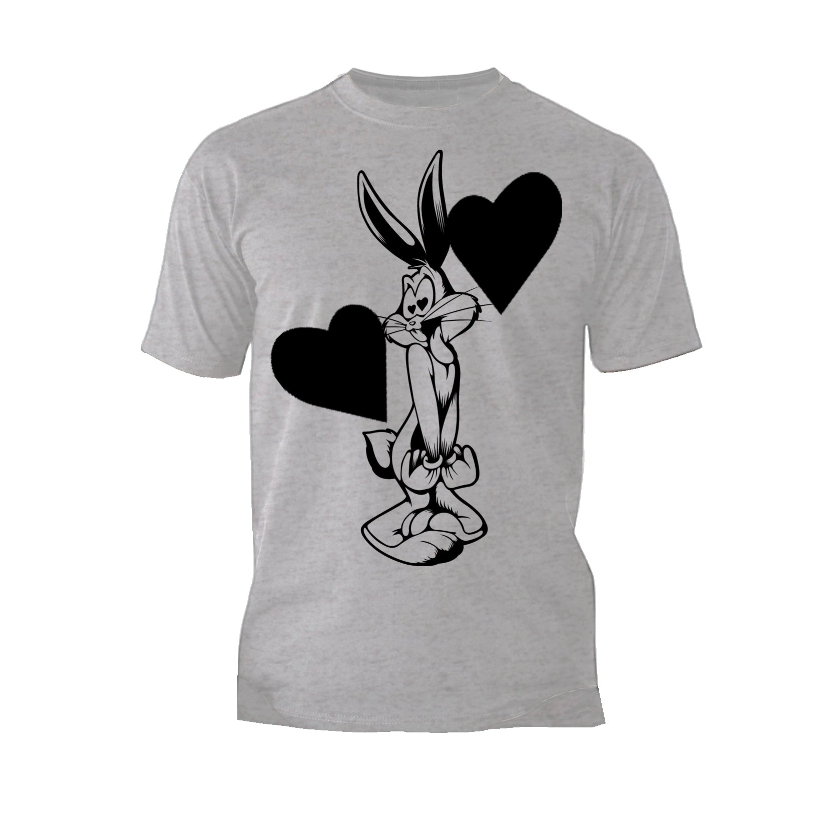 Looney Tunes Bugs Bunny Line Hearts Official Men's T-shirt