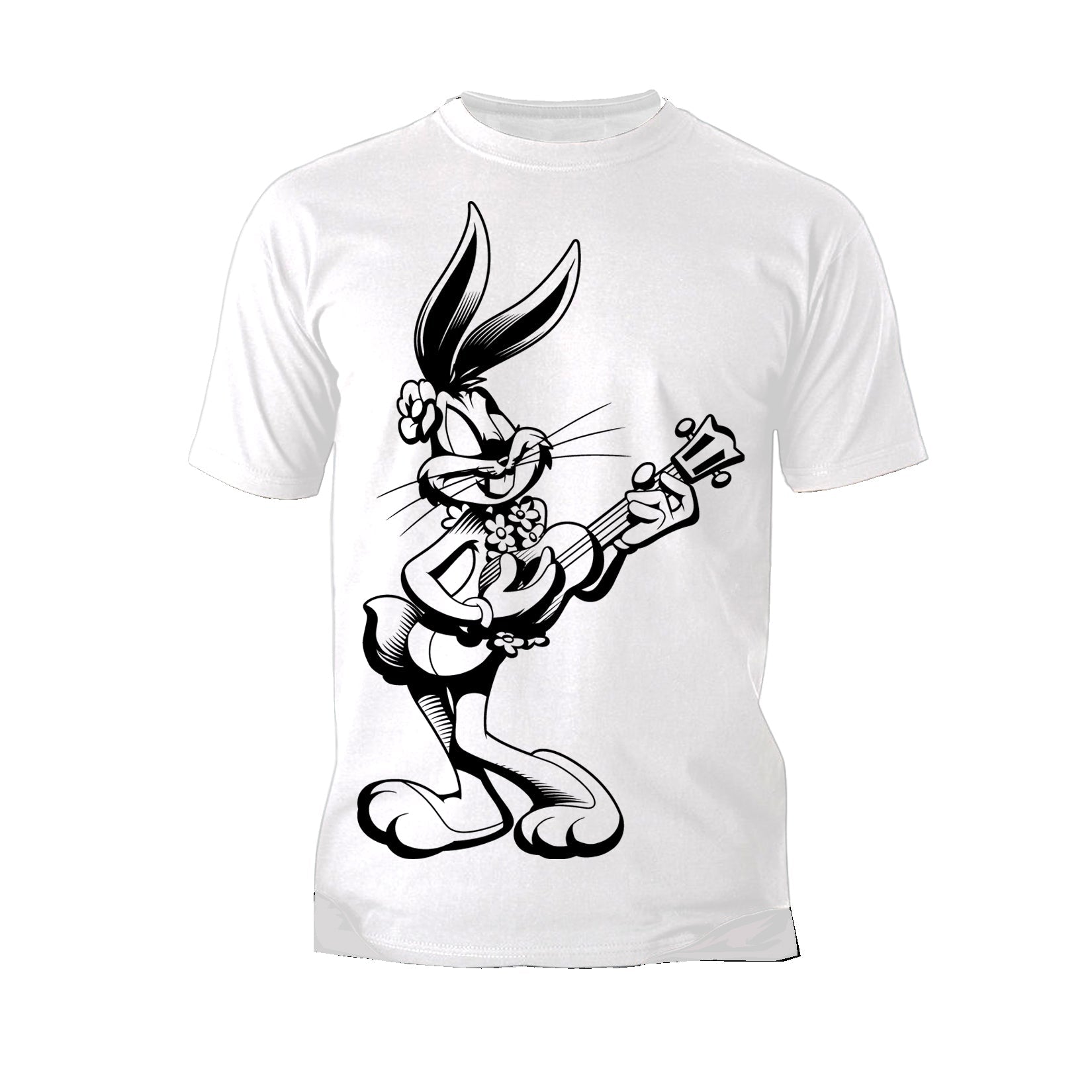 Looney Tunes Bugs Bunny Line Ukulele Official Men's T-shirt