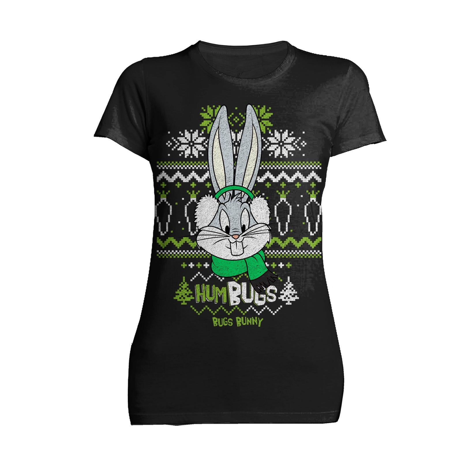 Looney Tunes Bugs Bunny Xmas HumBugs Official Women's T-Shirt