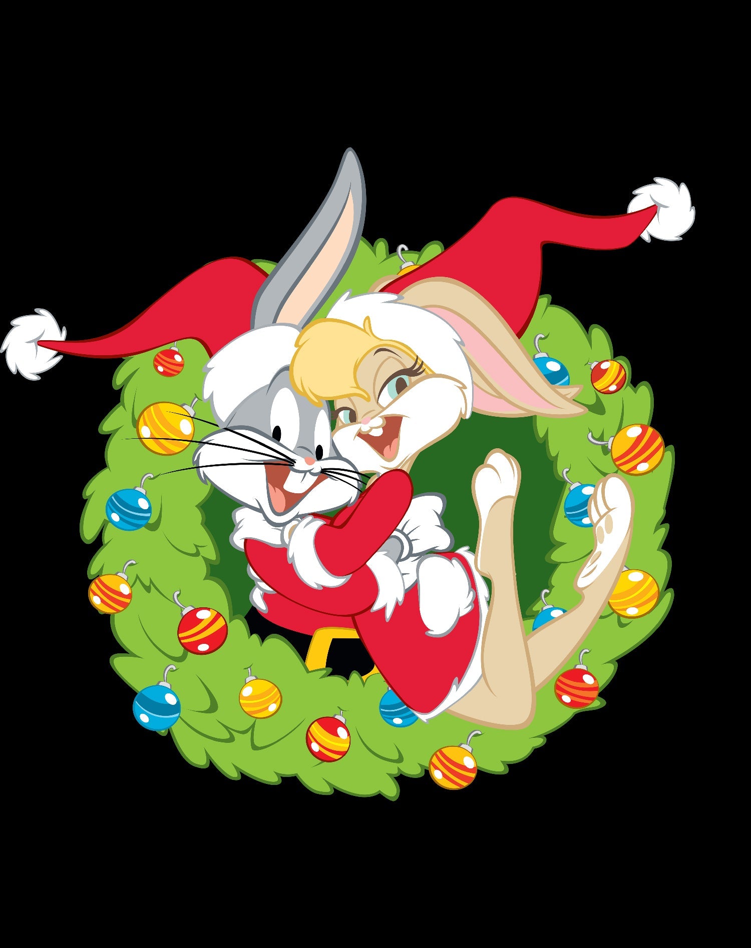 Looney Tunes Bugs Lola Bunny Xmas Santa Official Women's T-Shirt