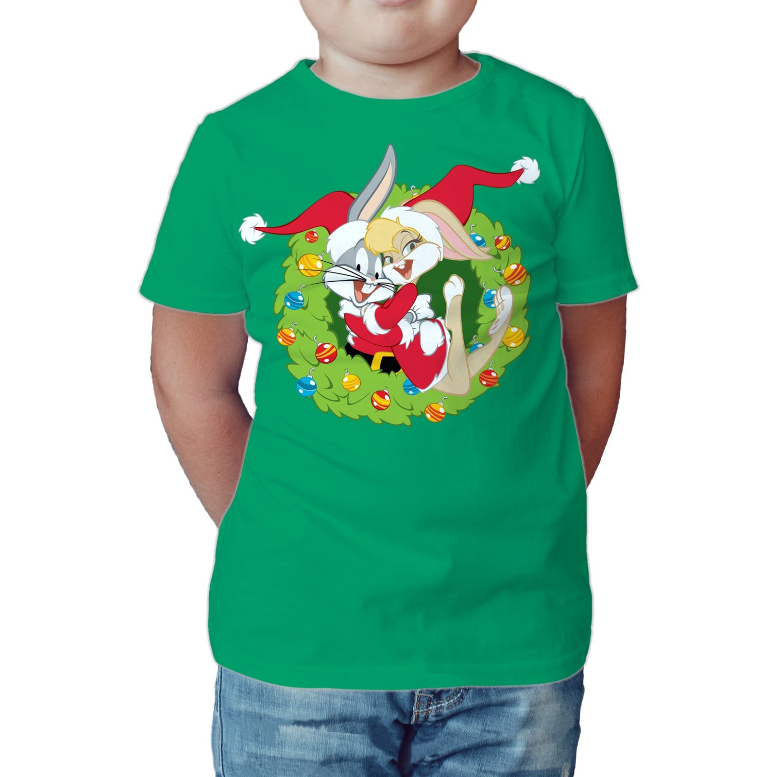 Looney Tunes Bugs Lola Bunny Xmas Santa Official Kid's T-Shirt