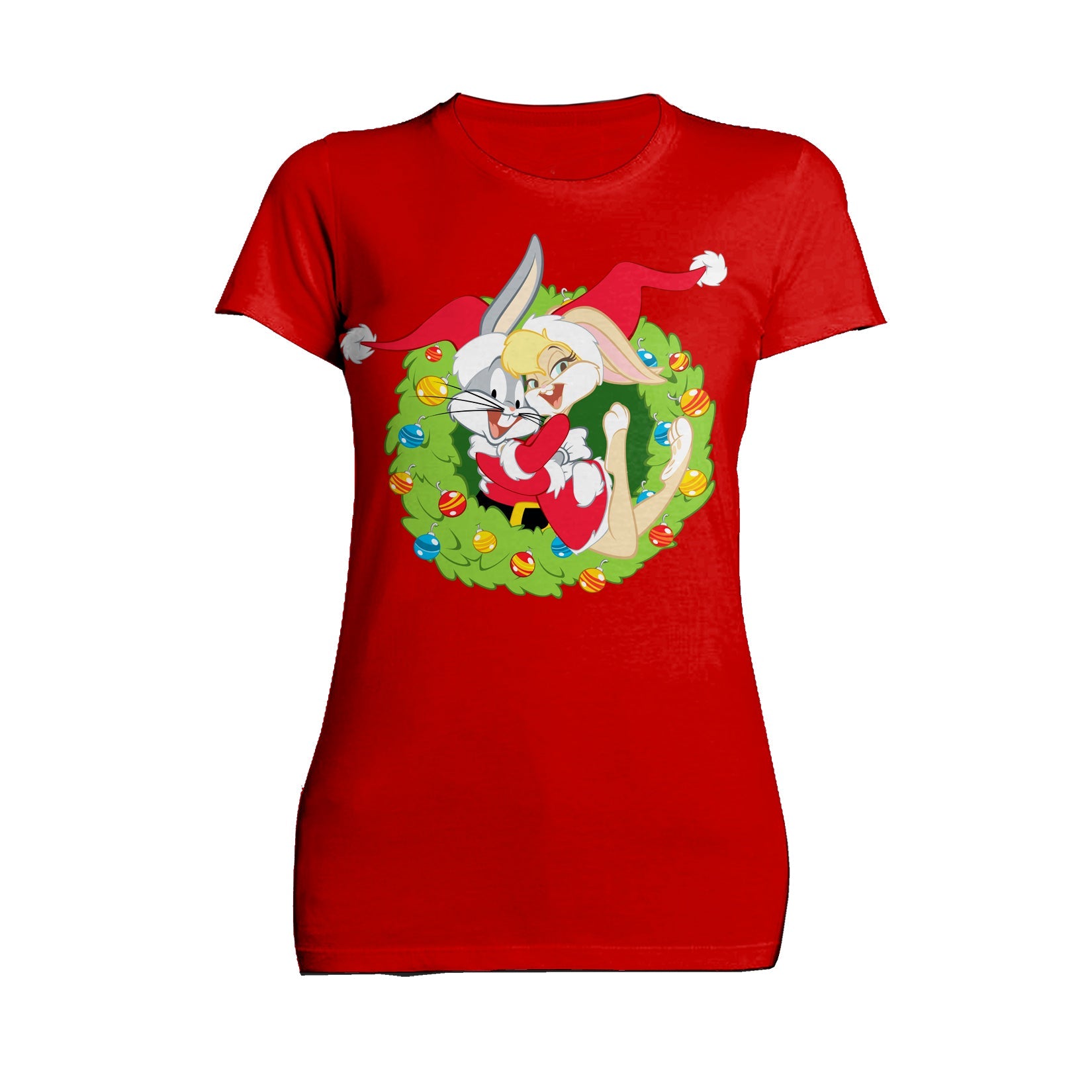 Looney Tunes Bugs Lola Bunny Xmas Santa Official Women's T-Shirt