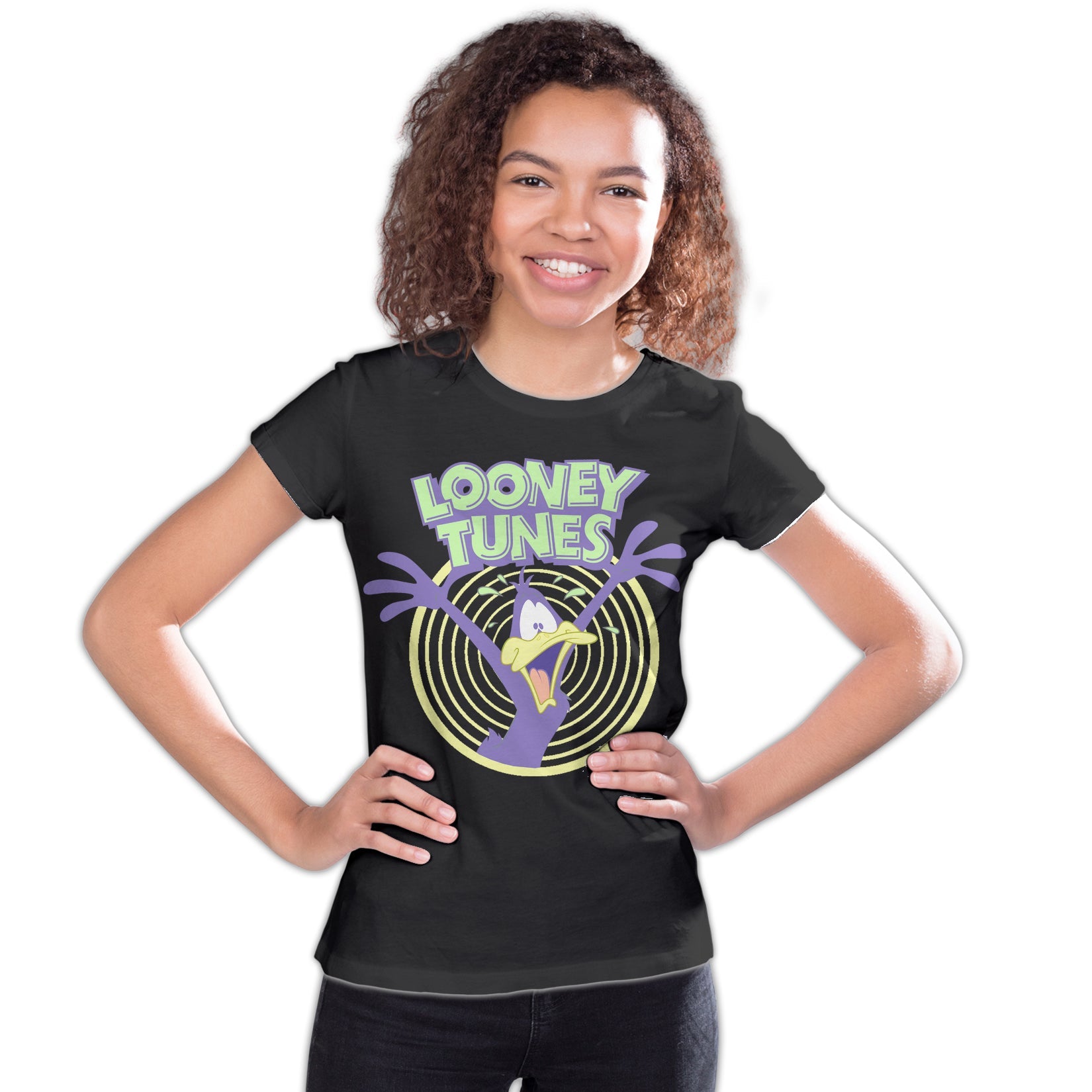 Looney Tunes Daffy Duck +Logo Crazy Official Youth T-shirt