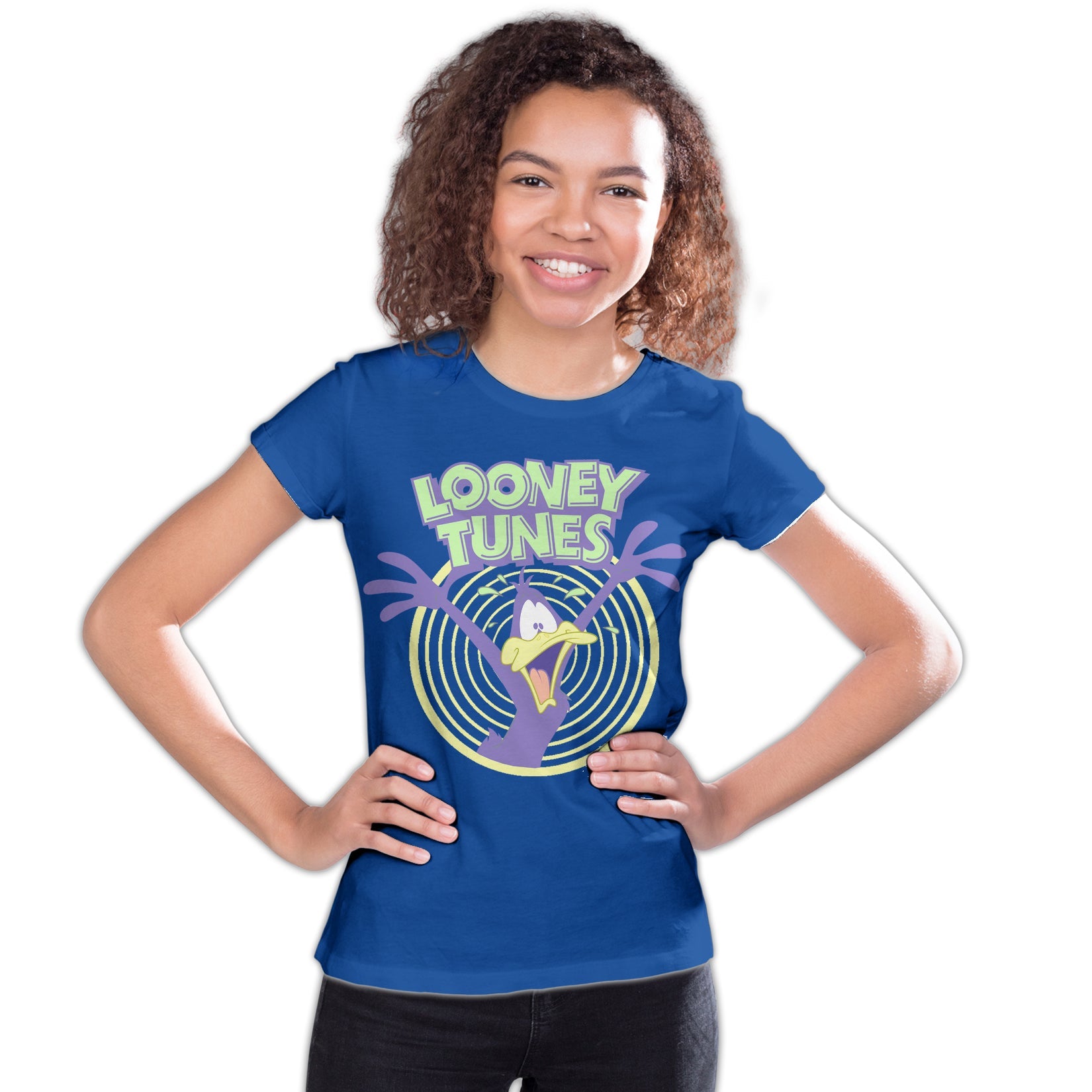 Looney Tunes Daffy Duck +Logo Crazy Official Youth T-shirt