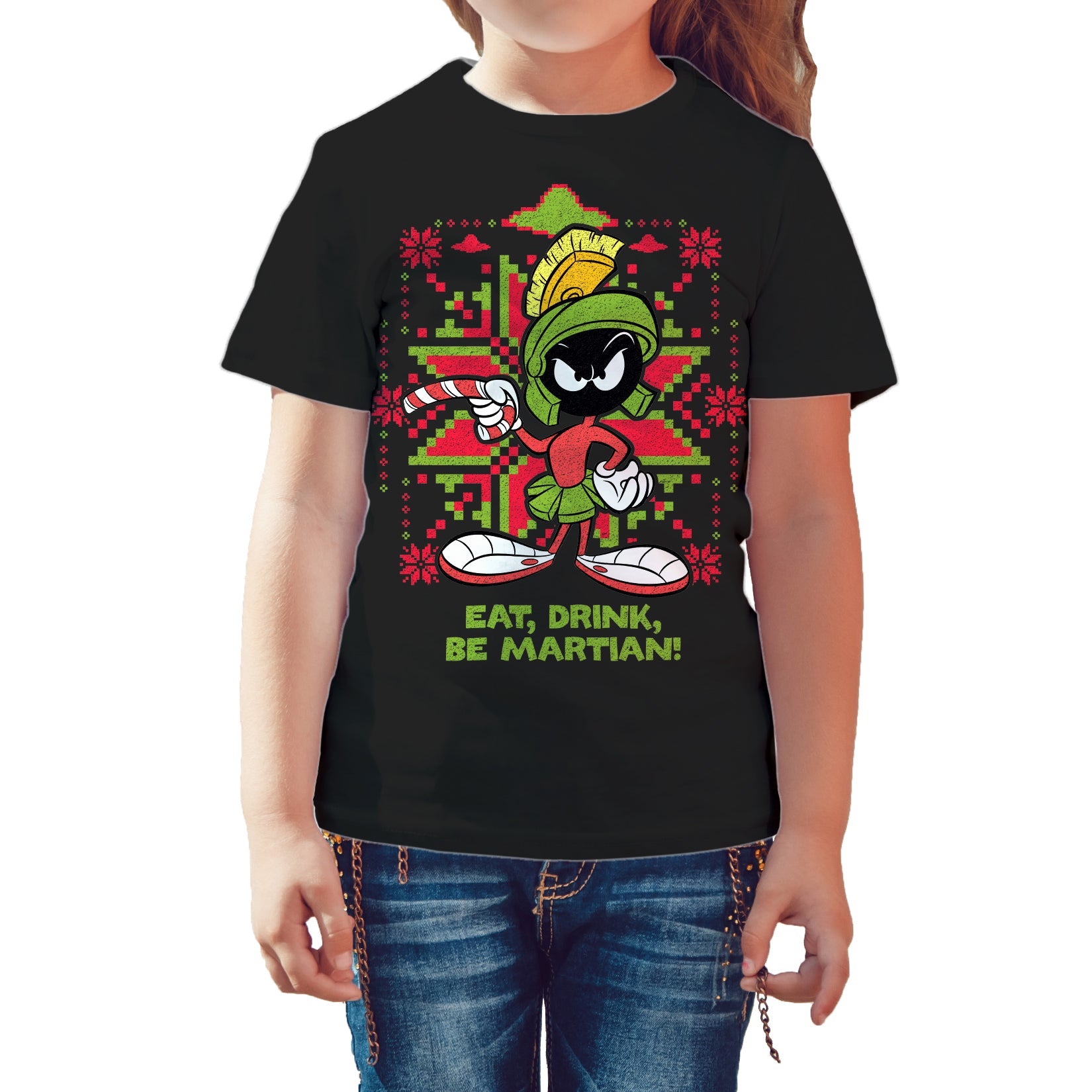 Looney Tunes Marvin Martian Xmas Eat Official Kid's T-Shirt