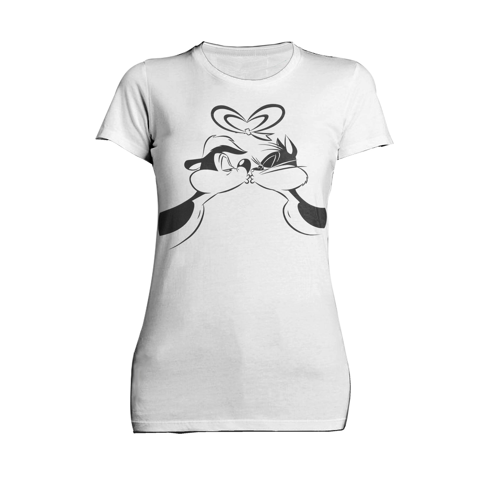 Looney Tunes Pepe Le Pew Valentines Kiss Official Women's T-Shirt