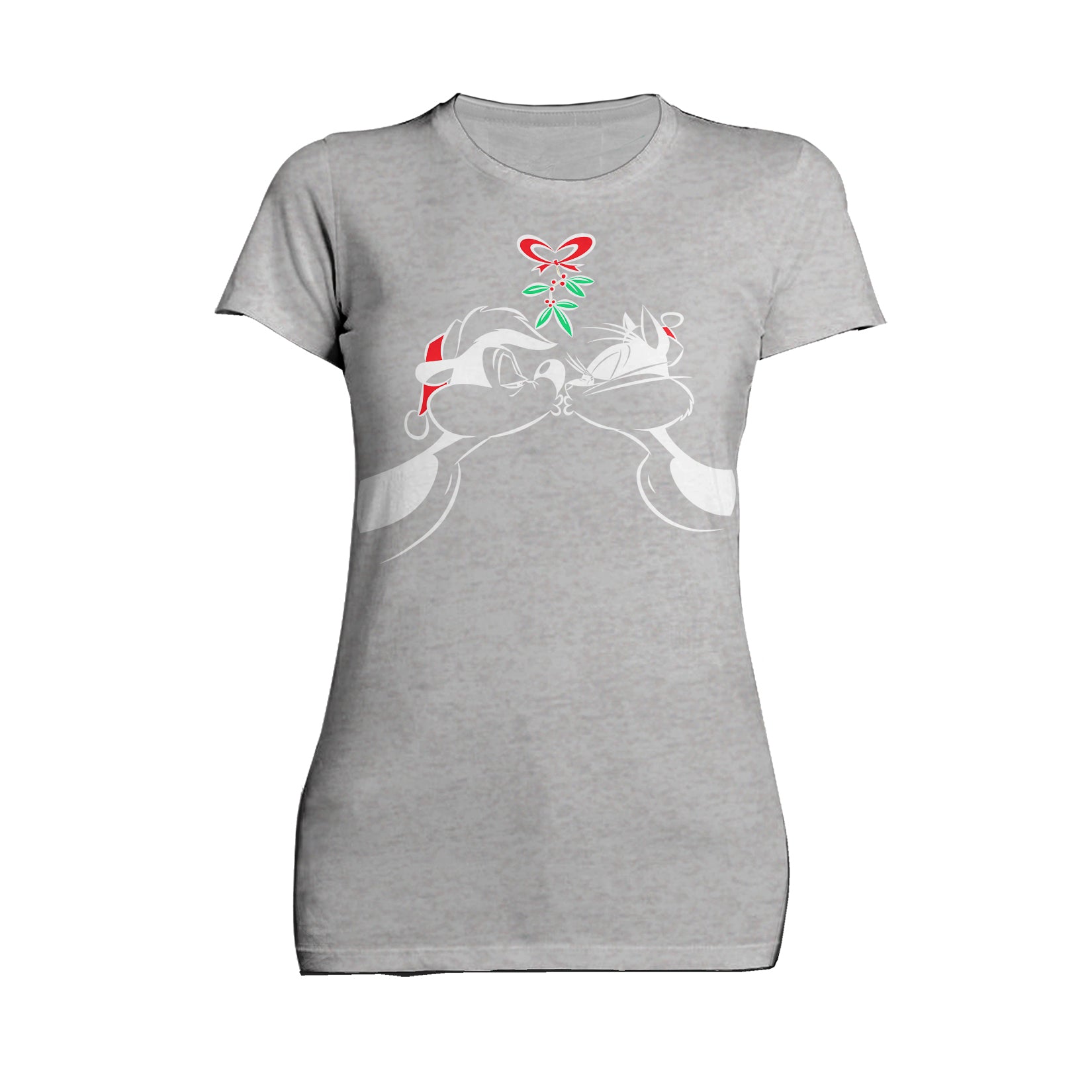 Looney Tunes Pepe Le Pew Xmas Kiss Official Women's T-Shirt