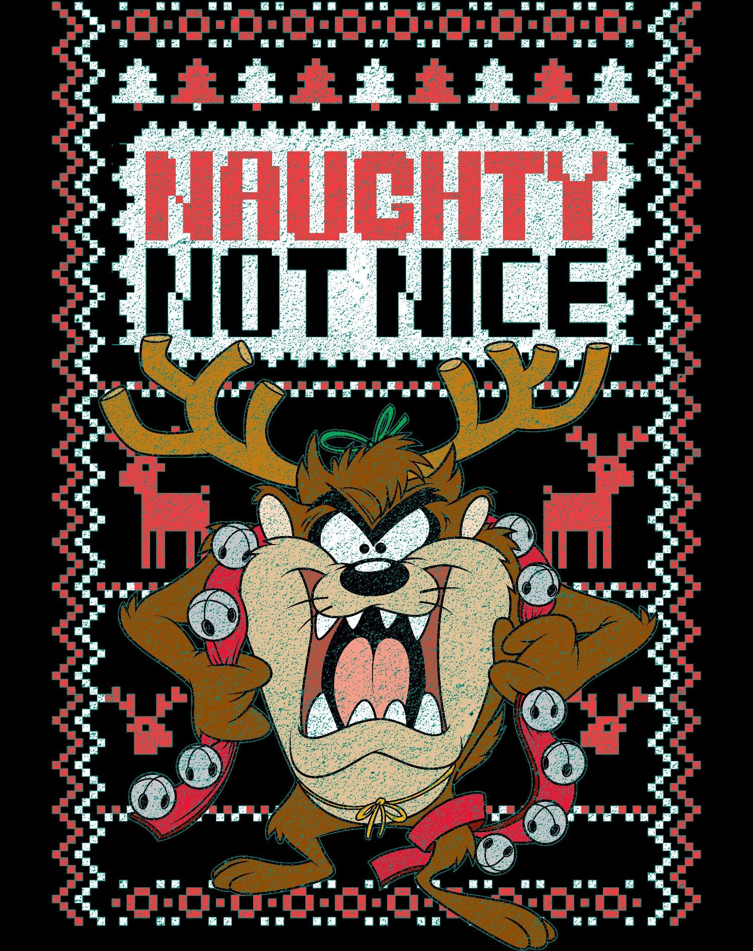 Looney Tunes Tasmanian Devil Xmas Naughty Official Women's T-Shirt