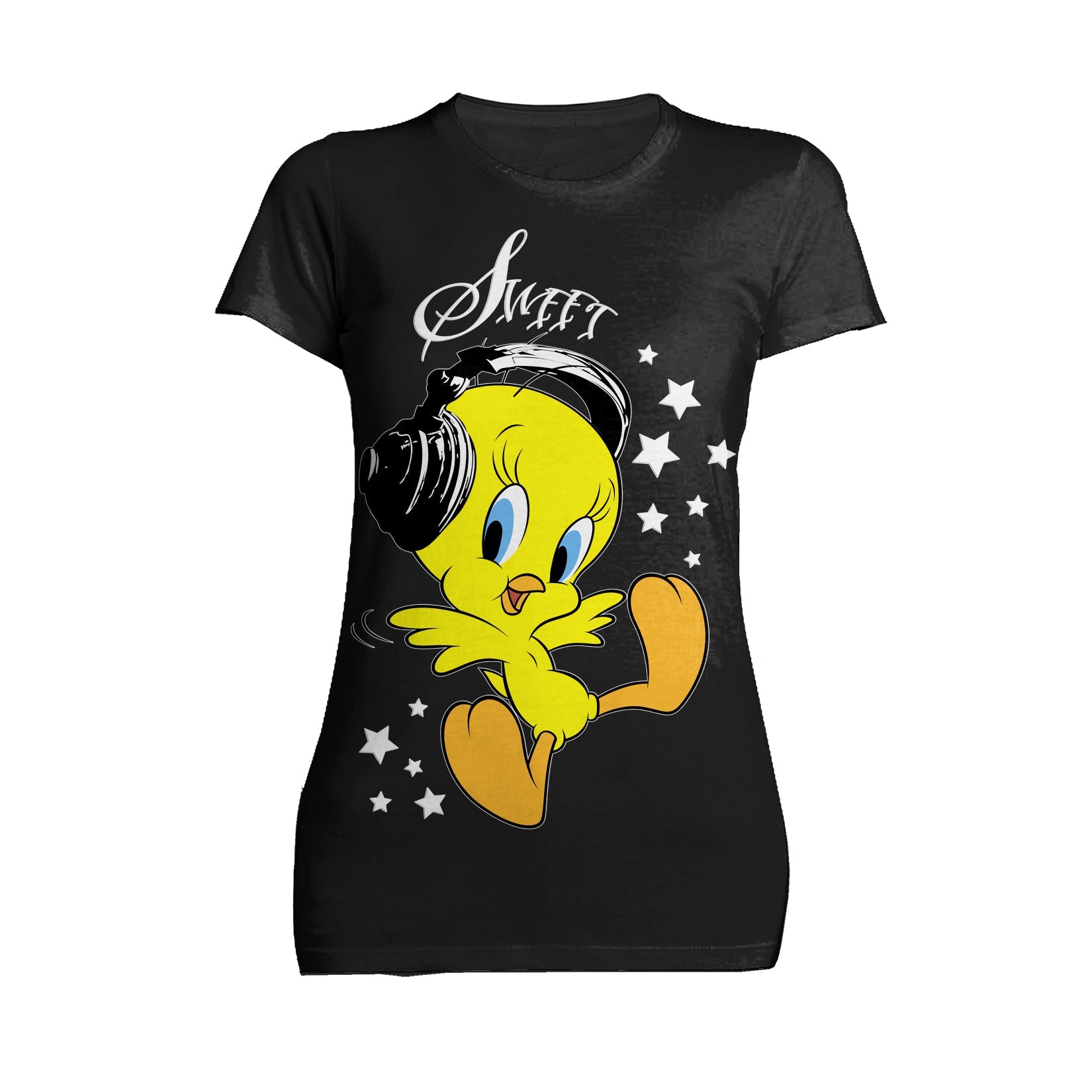 Looney Tunes Tweety Headphones Official Women' T-Shirt