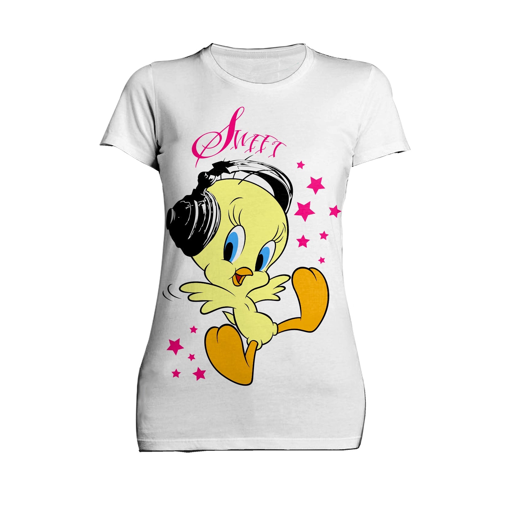 Looney Tunes Tweety Headphones Official Women' T-Shirt