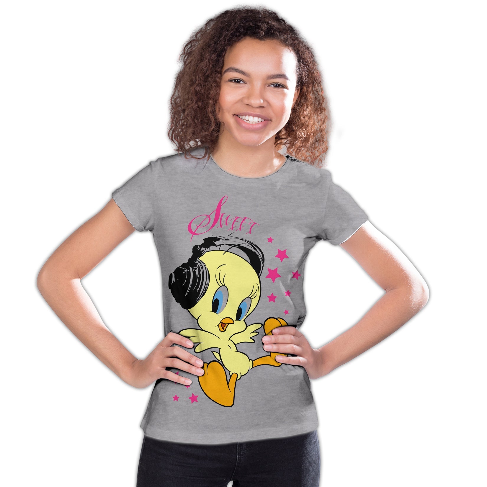 Looney Tunes Tweety Headphones Official Youth T-Shirt