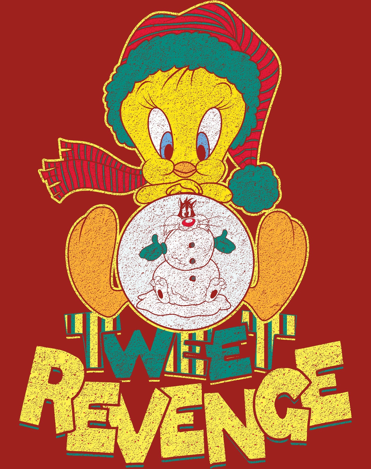 Looney Tunes Tweety Pie Xmas Revenge Official Women's T-Shirt