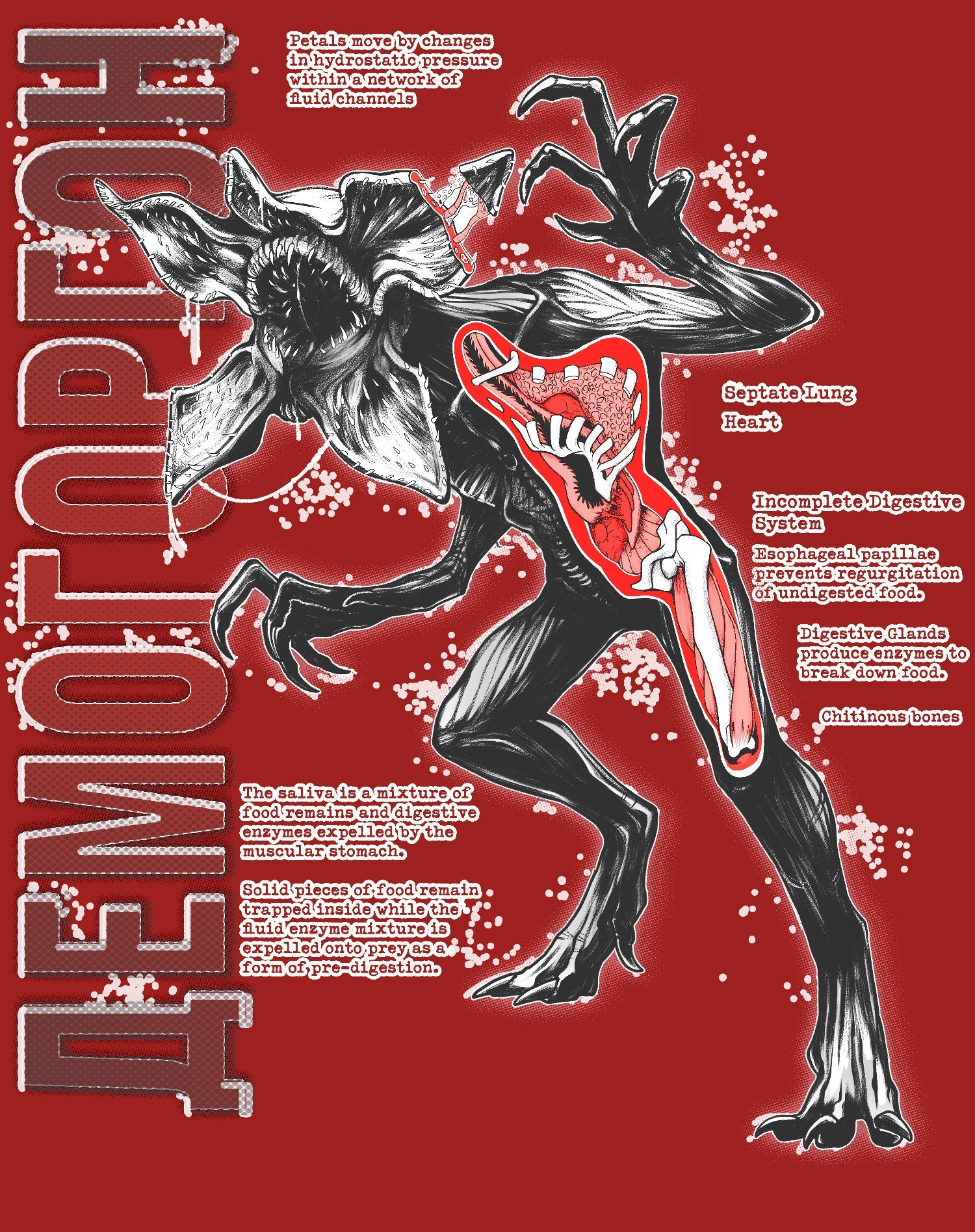 Stranger Things Demogorgon Profile Anatomy Men's T-Shirt