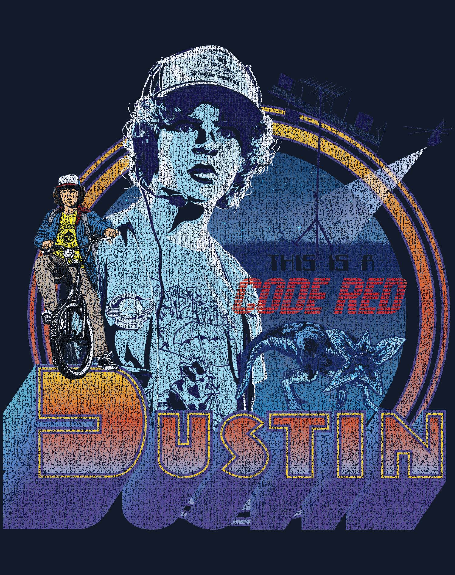 Stranger Things Dustin Code Red Original Men's T-Shirt