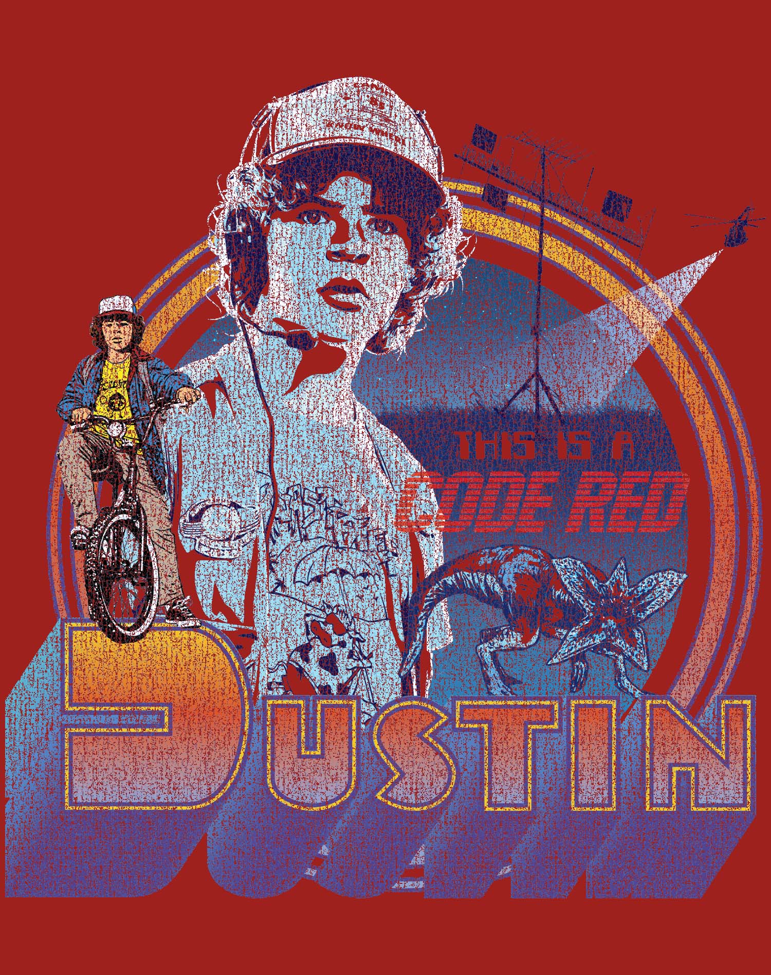 Stranger Things Dustin Code Red Original Men's T-Shirt