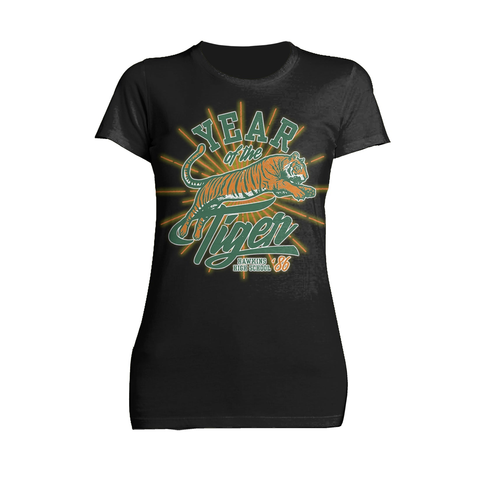 Stranger Things Hawkins High Tigers 1986 Official Women's T-Shirt