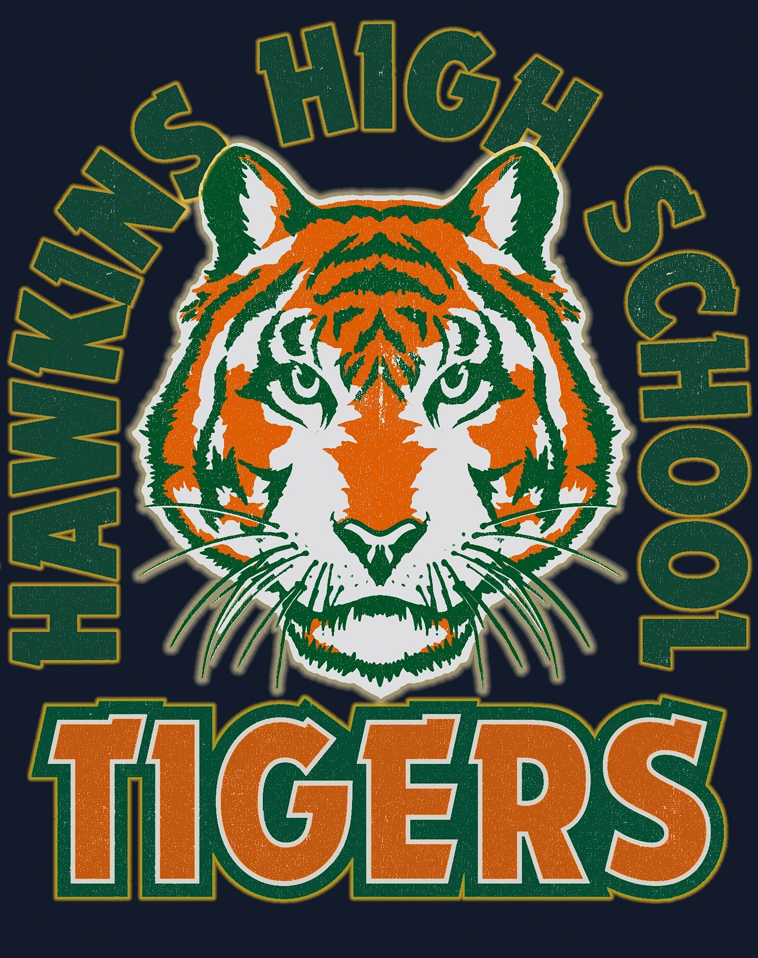 Stranger Things Hawkins High Tigers Stare Men's T-Shirt