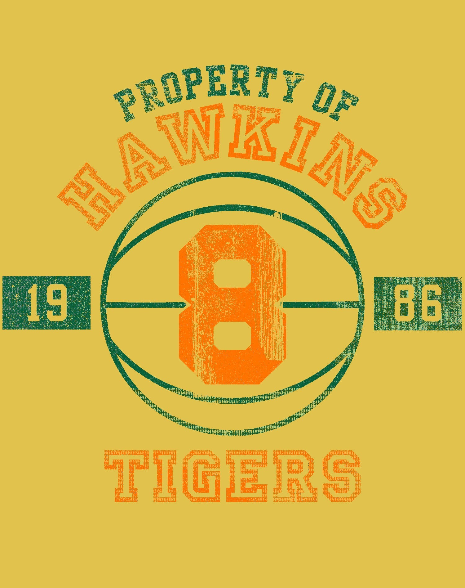 Stranger Things Hawkins Tigers Varsity Basketball Official Women's T-Shirt