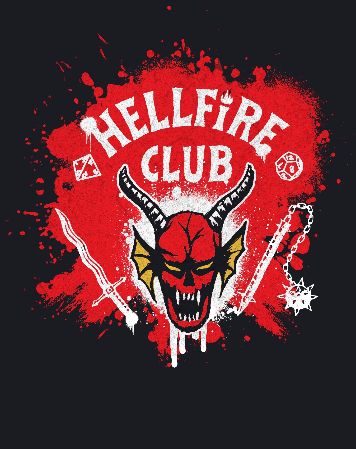 Stranger Things Logo Hellfire Club Graffiti Sweatshirt