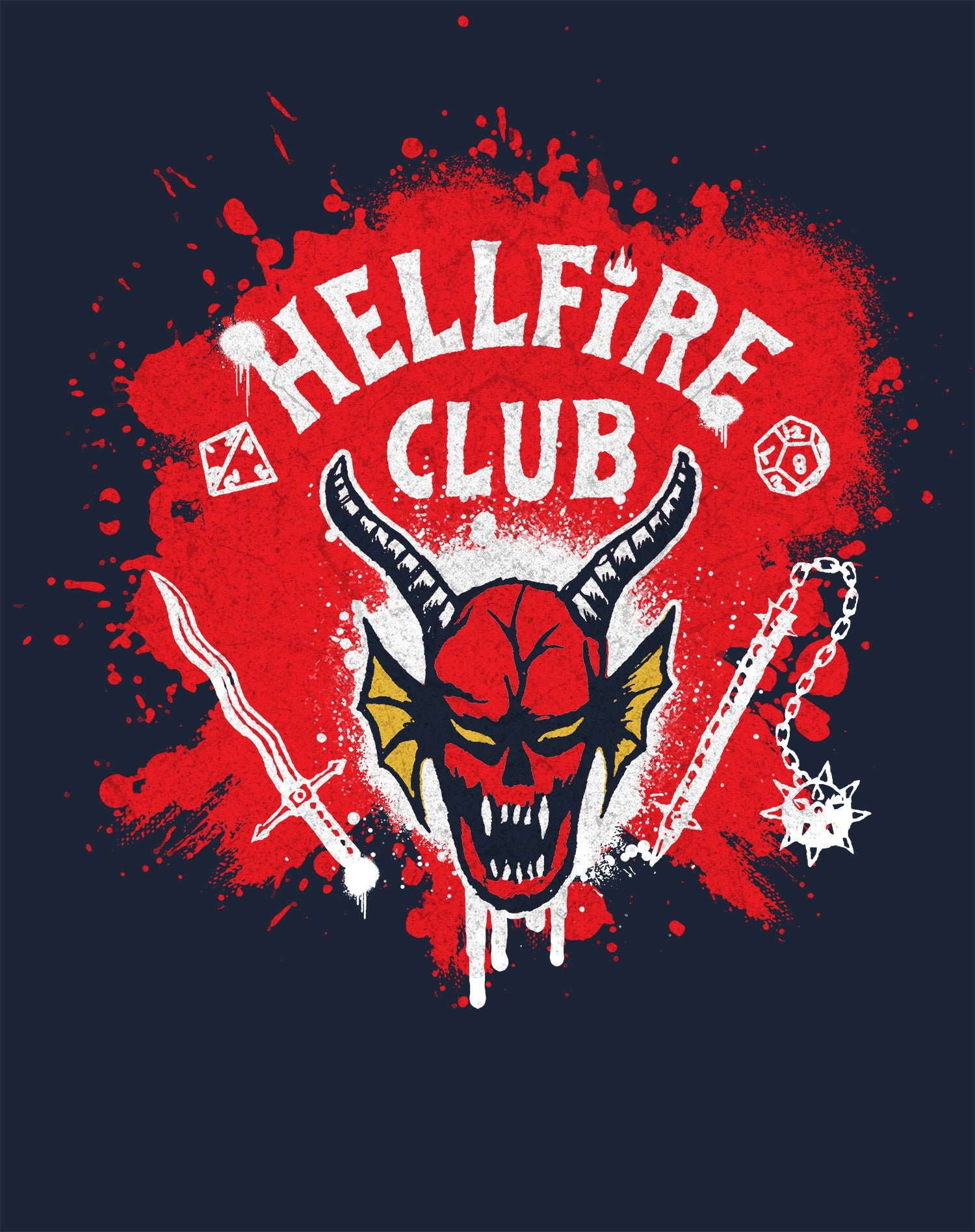 Stranger Things Logo Hellfire Club Graffiti Men's T-Shirt