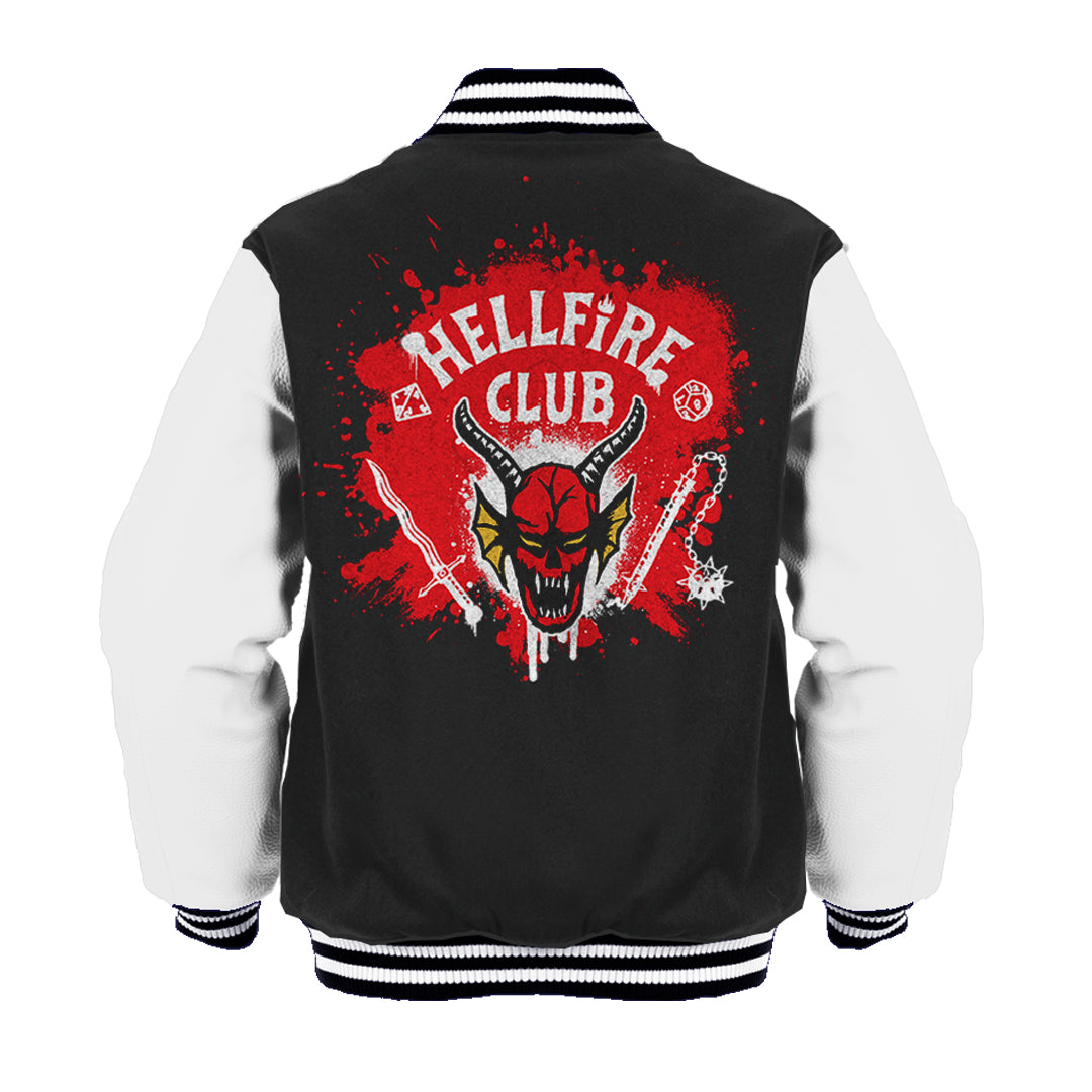 Stranger Things Logo Hellfire Club Graffiti Varsity Jacket
