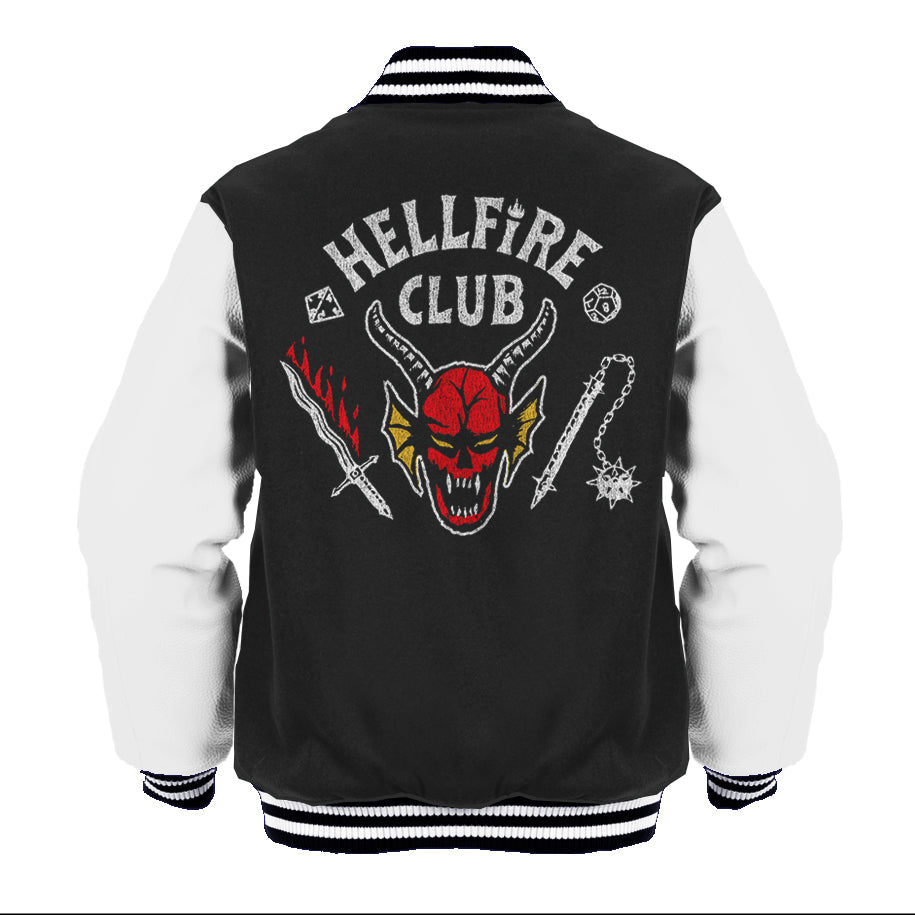 Stranger Things Logo Hellfire Club Metal Varsity Jacket