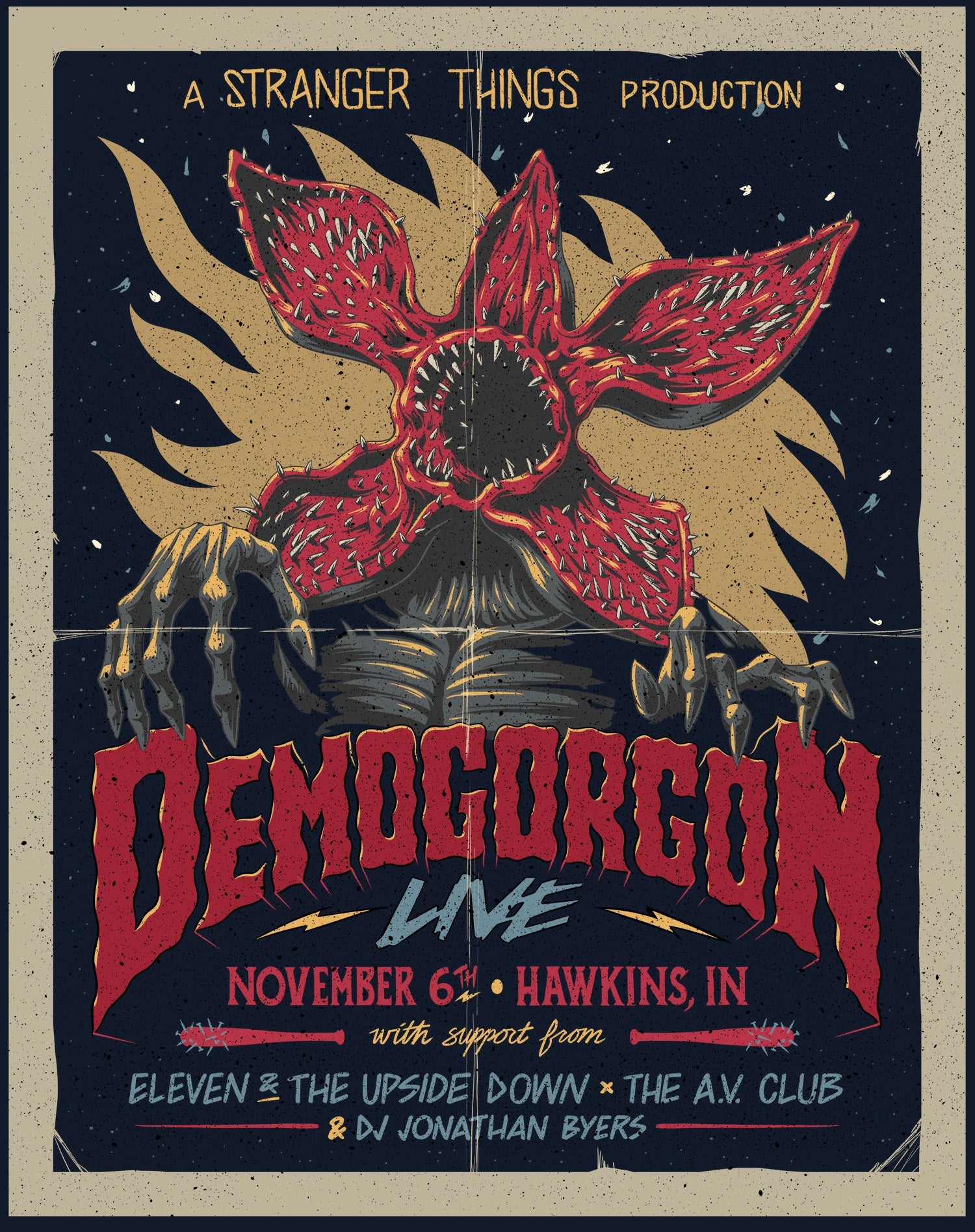 Stranger Things Poster Promo Demogorgon Live Men's T-Shirt