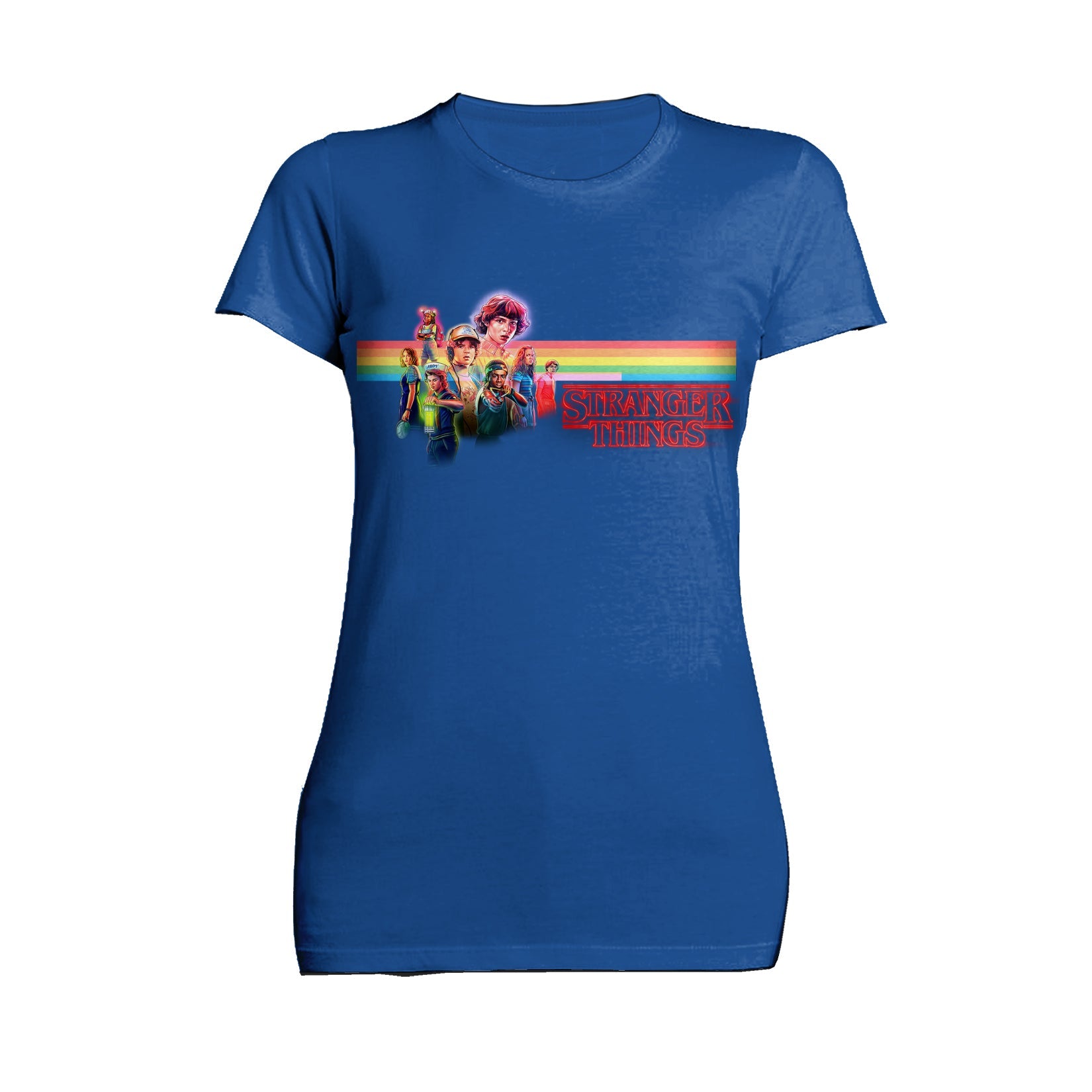 Stranger Things Retro The Party Action Pose Game Over Official Women's T-Shirt
