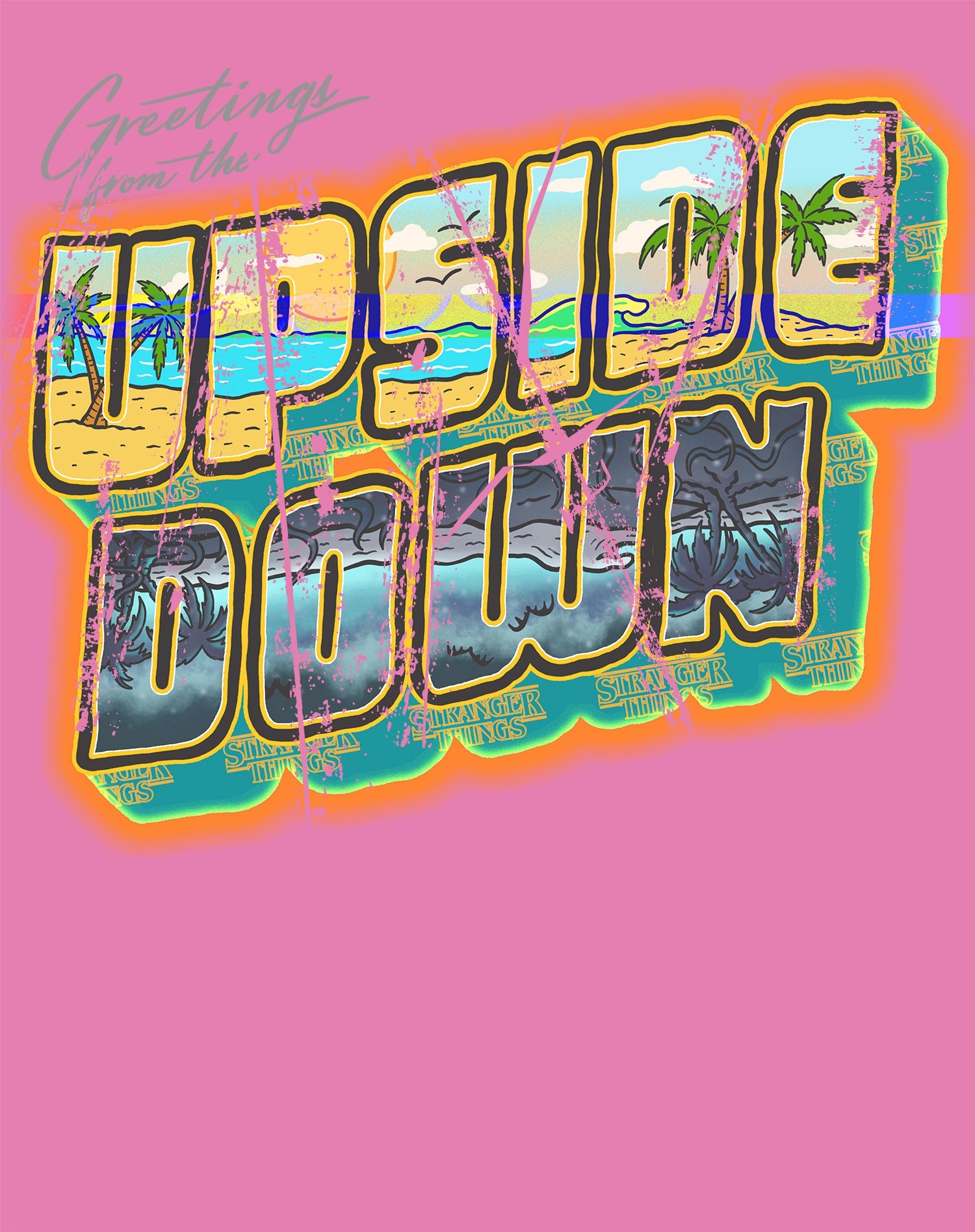 Stranger Things Upside Down Greetings California Men's T-Shirt