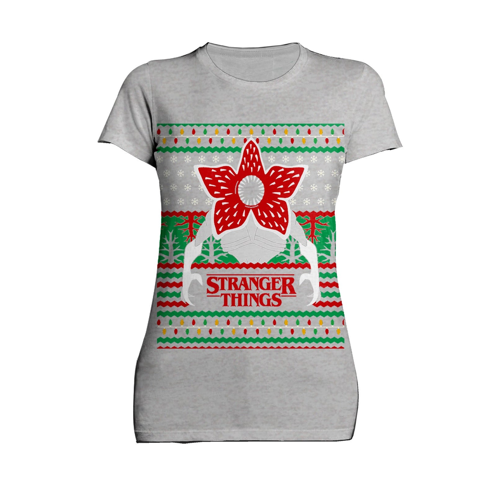 Stranger Things Xmas Demogorgon Lights Women's T-Shirt