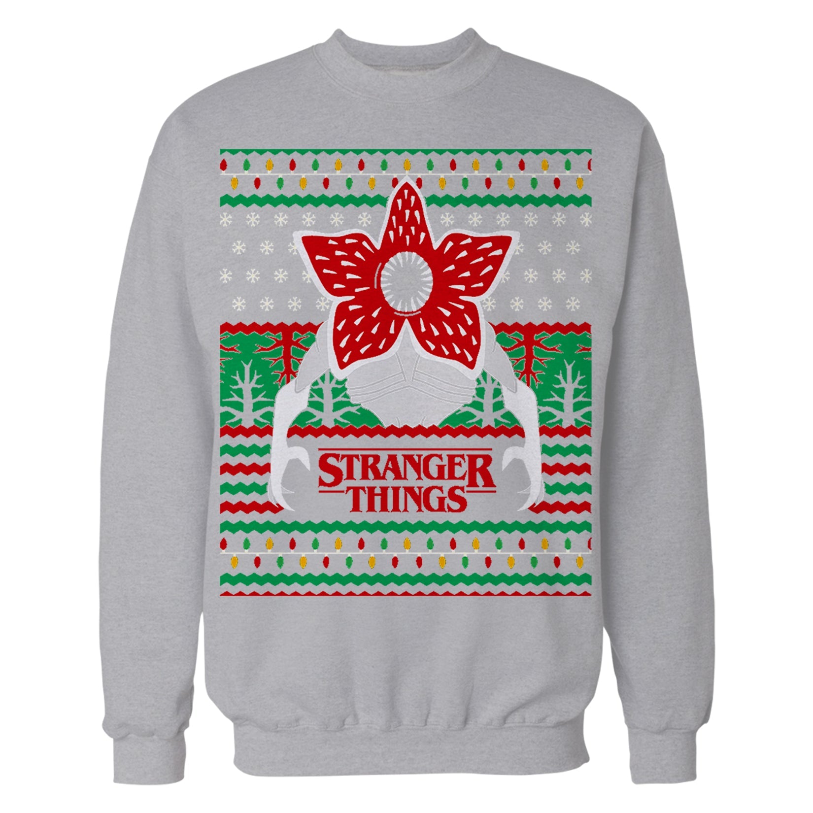 Stranger Things Xmas Demogorgon Lights Sweatshirt