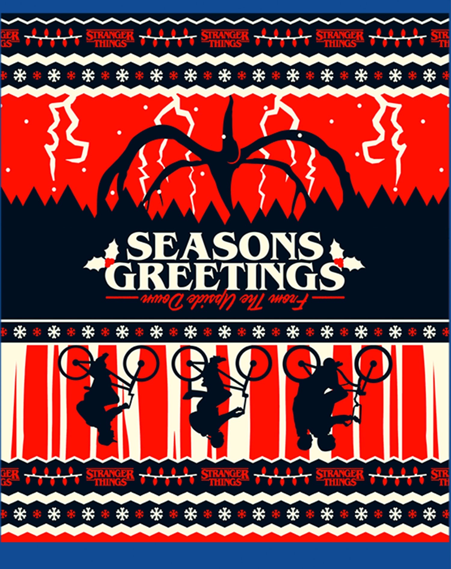 Stranger Things Xmas Mind Flayer Upside Down Men's T-Shirt