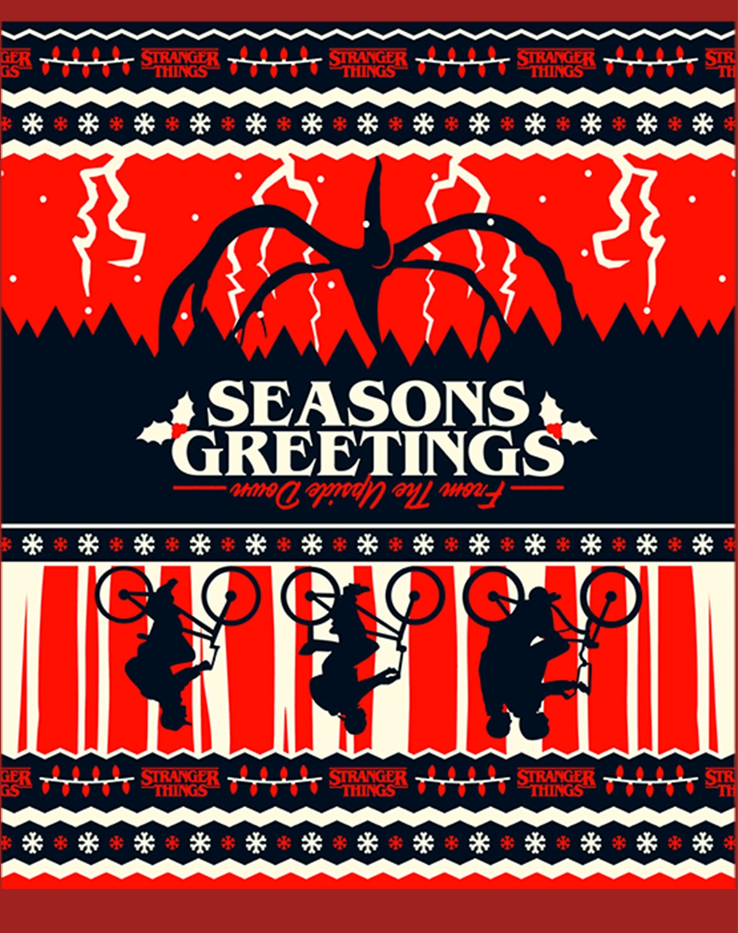 Stranger Things Xmas Mind Flayer Upside Down Men's T-Shirt