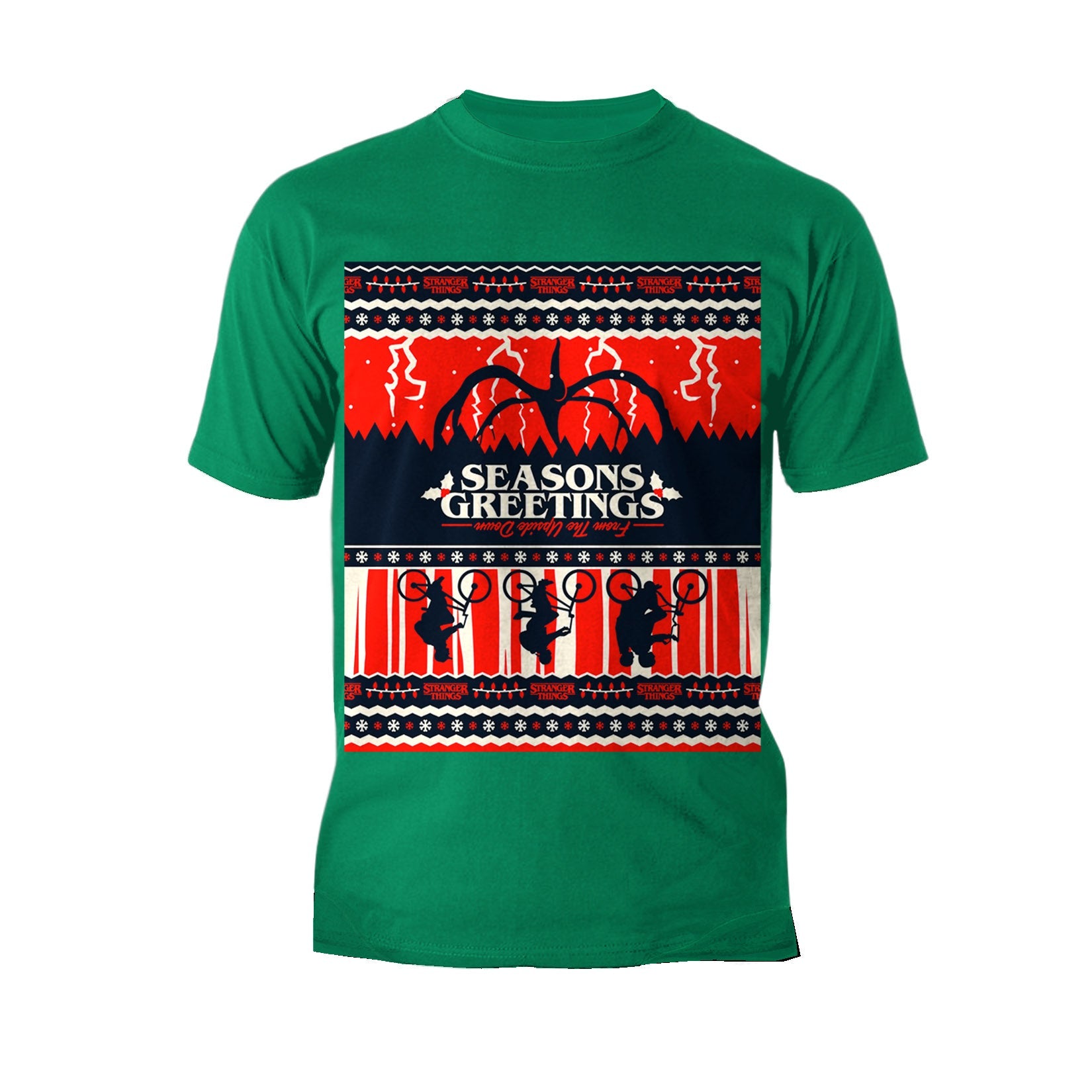 Stranger Things Xmas Mind Flayer Upside Down Men's T-Shirt