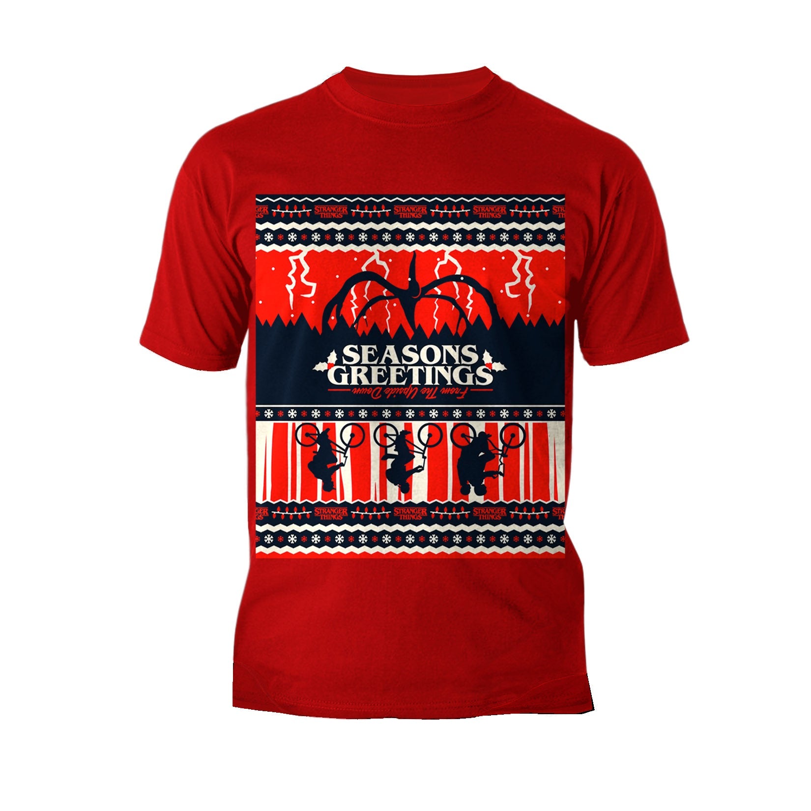 Stranger Things Xmas Mind Flayer Upside Down Men's T-Shirt