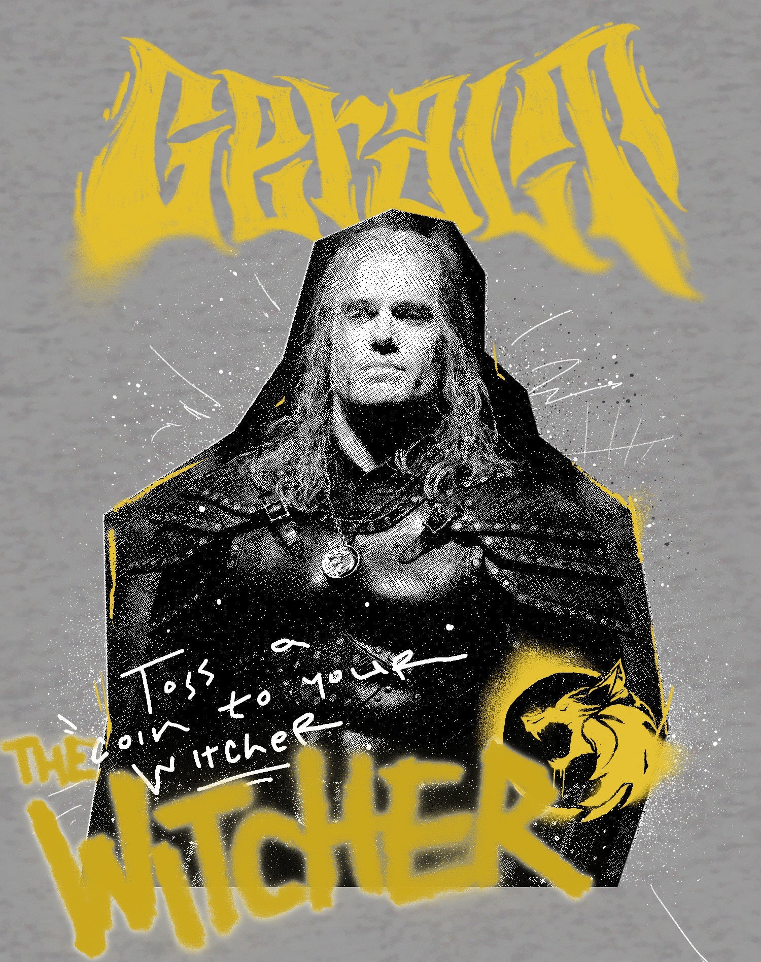 The Witcher Geralt Coin Toss Official Men's T-Shirt