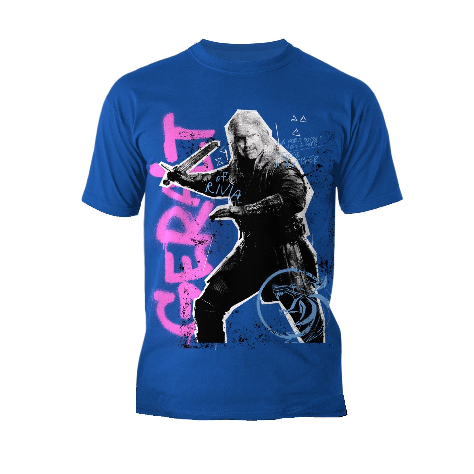 The Witcher Geralt Graffiti Slayer Official Men's T-Shirt