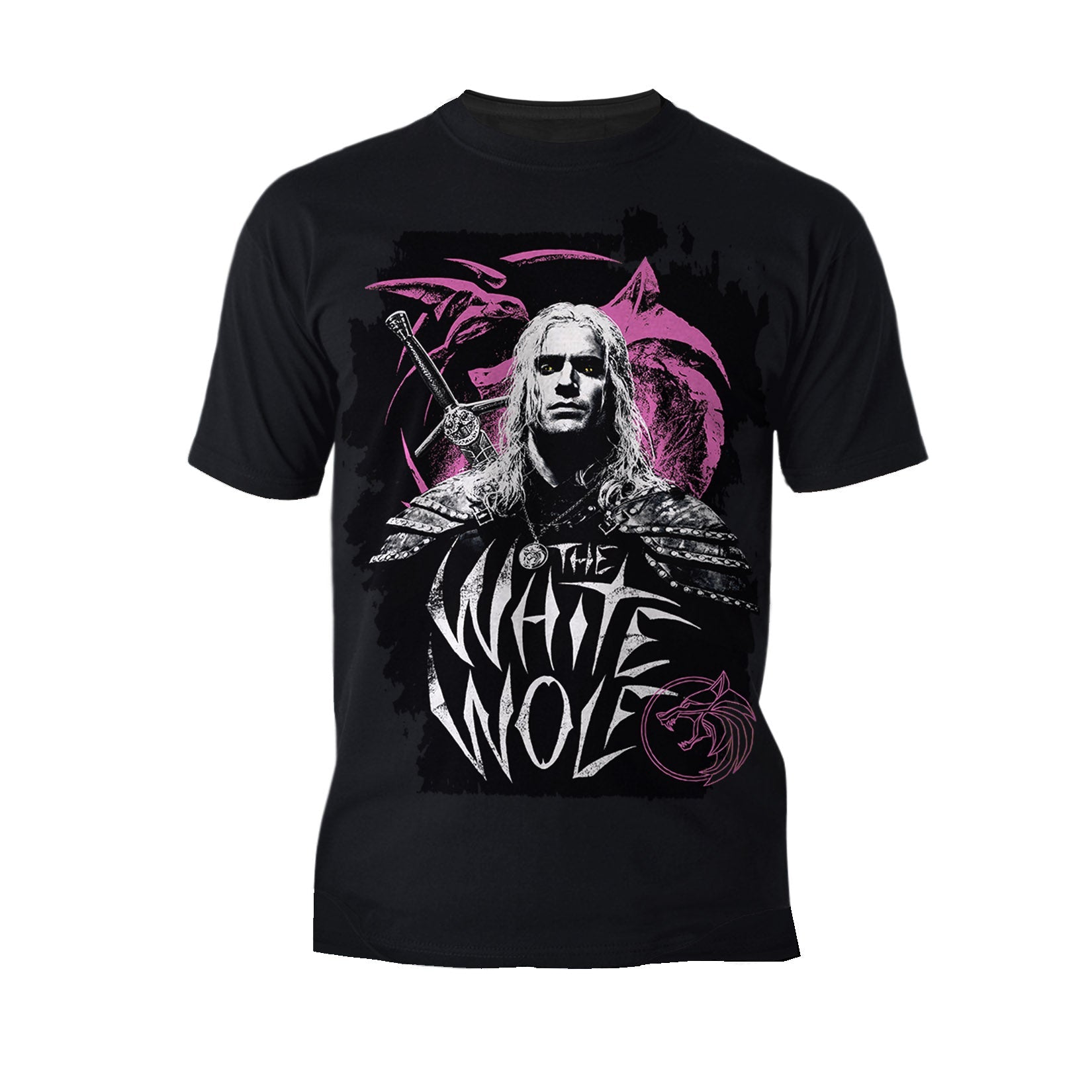 The Witcher Geralt Splash White Wolf Official Men's T-Shirt