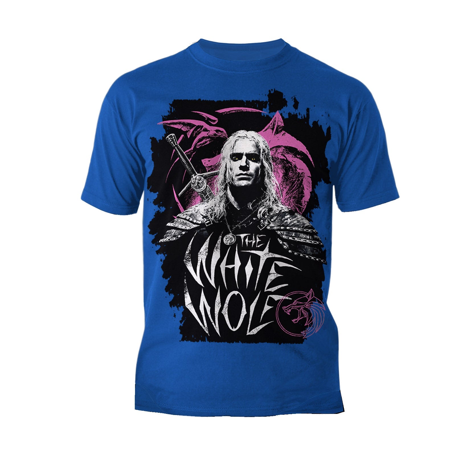 The Witcher Geralt Splash White Wolf Official Men's T-Shirt