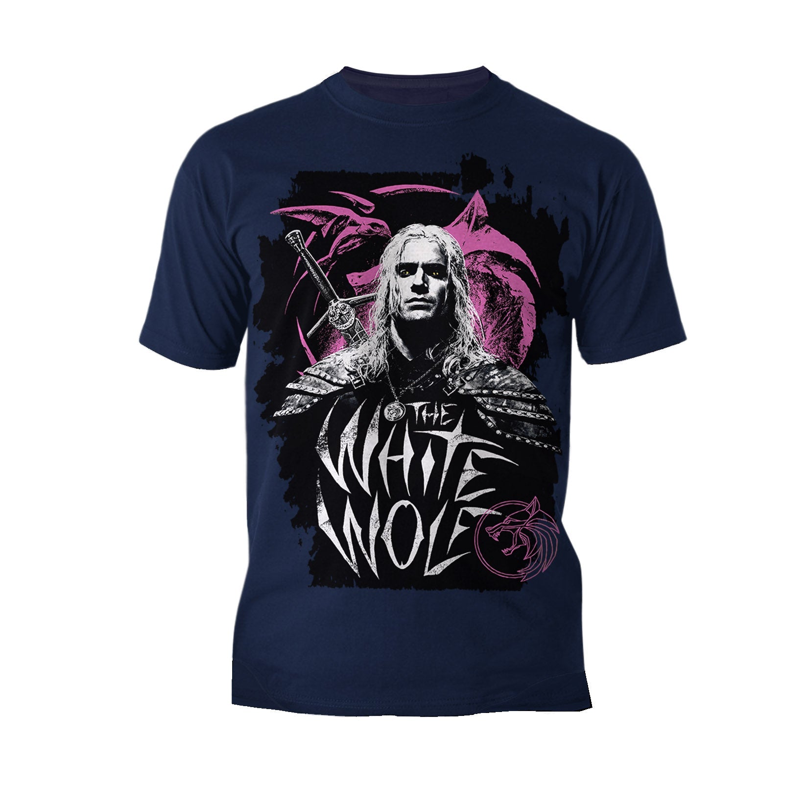 The Witcher Geralt Splash White Wolf Official Men's T-Shirt