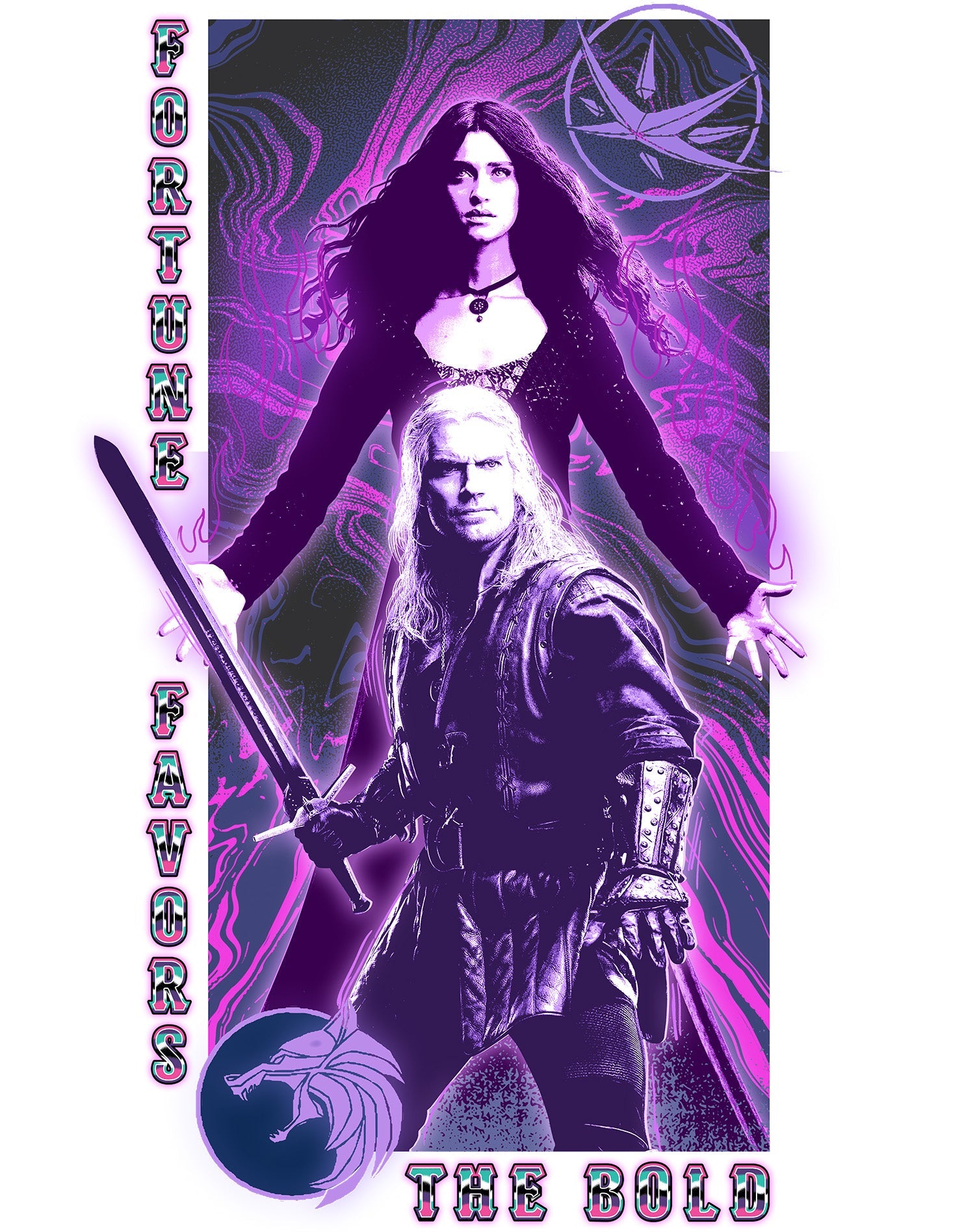 The Witcher Geralt Yennefer Portrait Bold Official Women's T-Shirt