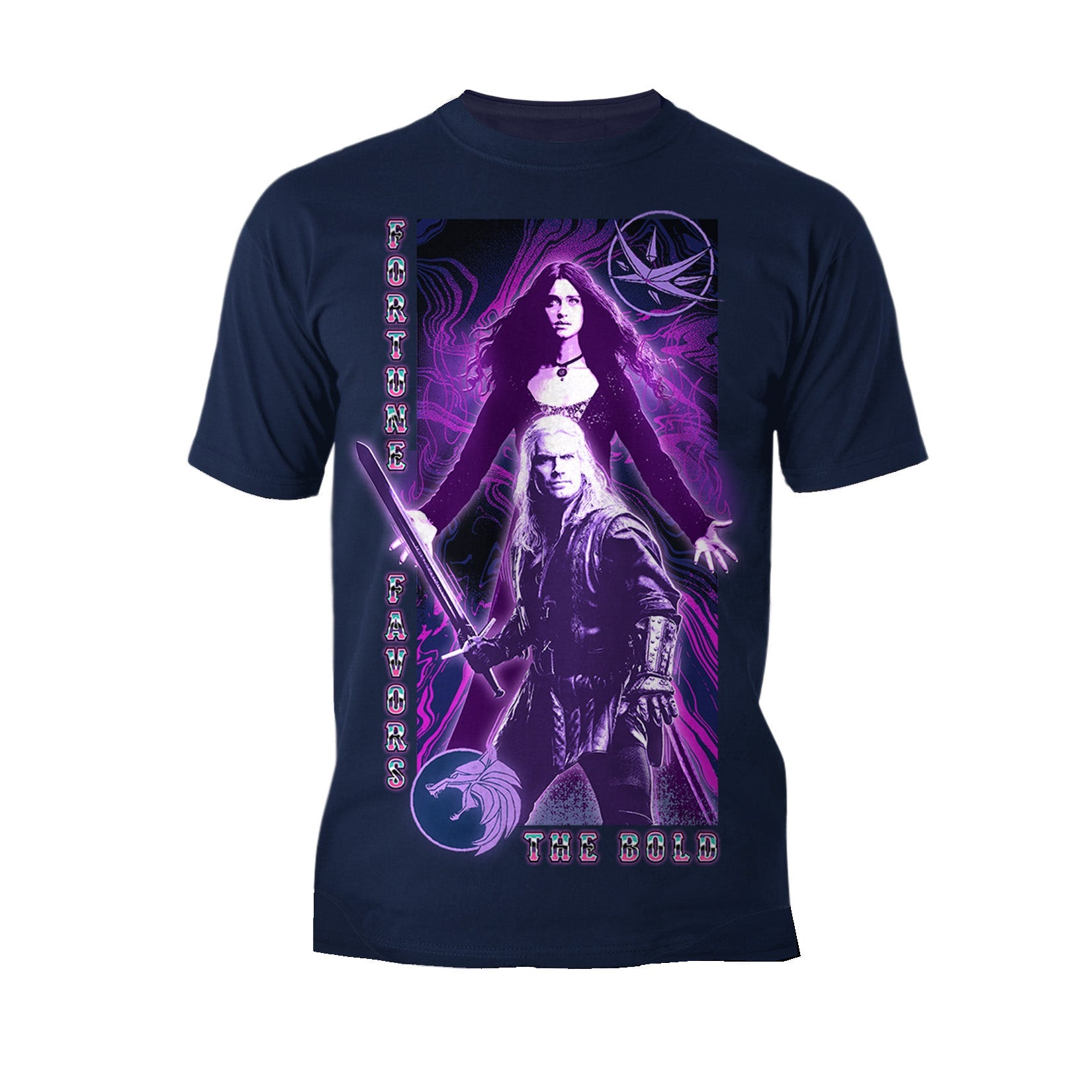 The Witcher Geralt Yennefer Portrait Bold Official Men's T-Shirt