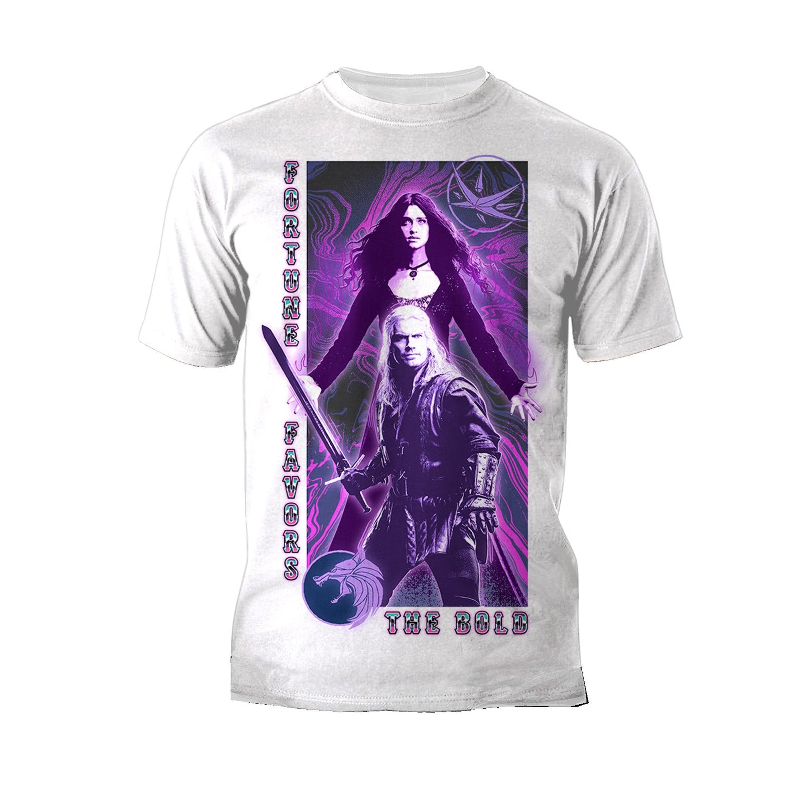 The Witcher Geralt Yennefer Portrait Bold Official Men's T-Shirt